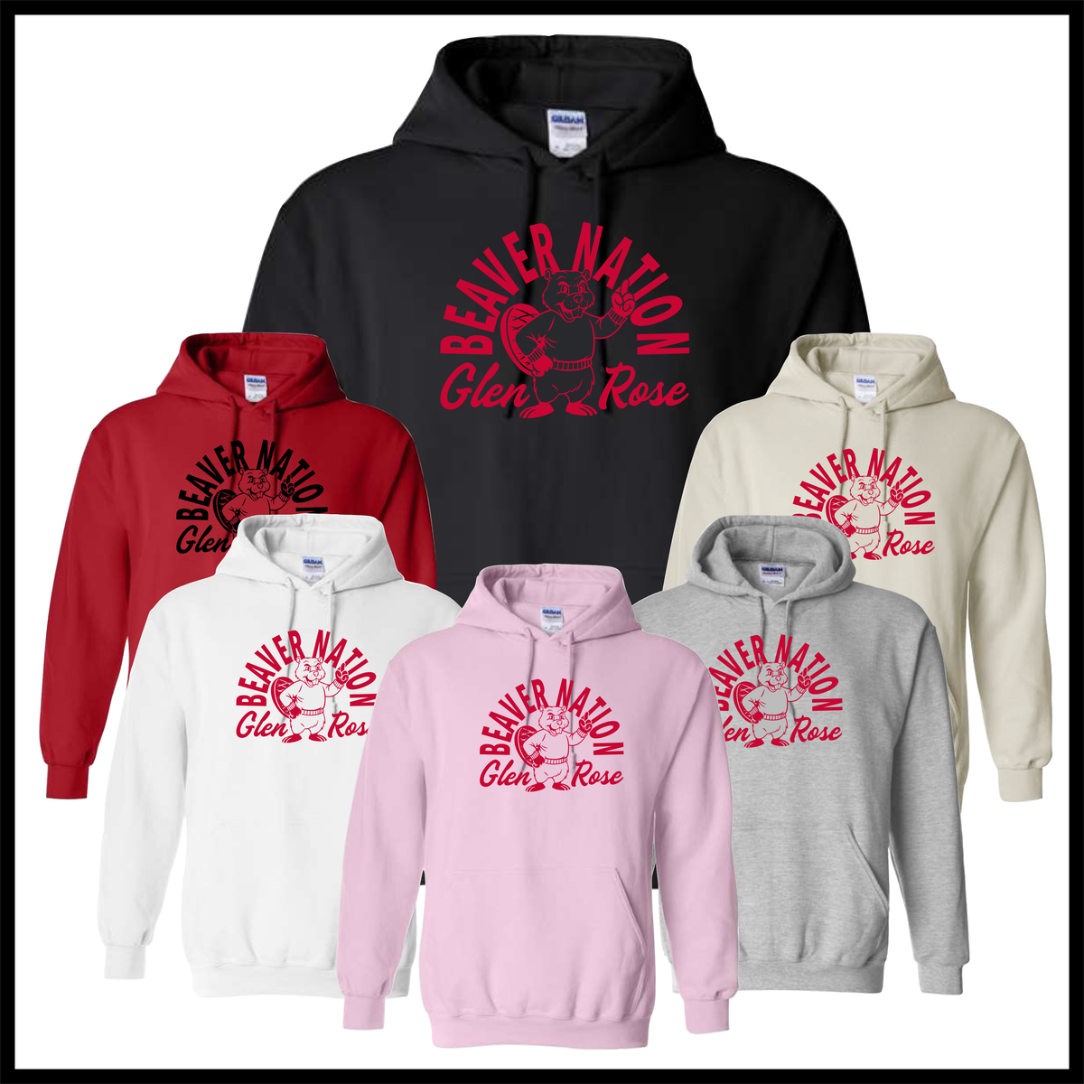 Glen Rose Spirit BEAVER NATION Cotton Blend Hoodie Sweatshirt