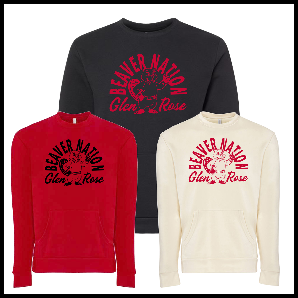 Glen Rose Spirit BEAVER NATION *POCKET* Crewneck Sweatshirt