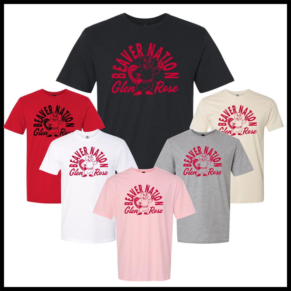 Glen Rose Spirit BEAVER NATION Short Sleeve Ringspun Cotton T-Shirt