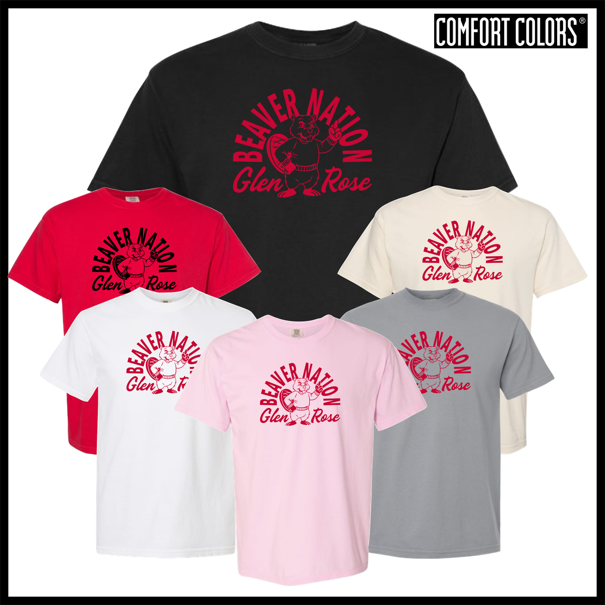Glen Rose Spirit BEAVER NATION Short Sleeve Comfort Colors T-Shirt