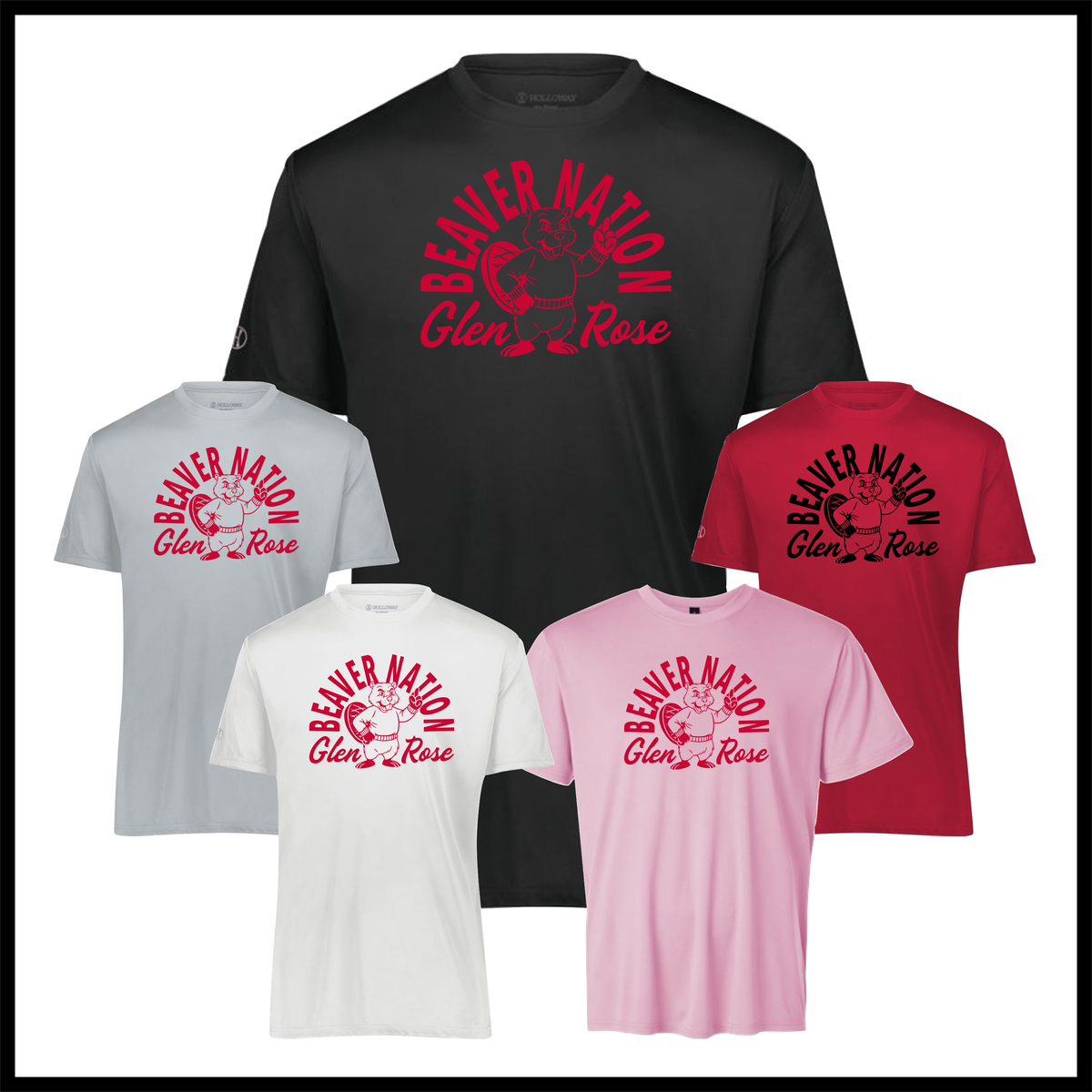 Glen Rose Spirit BEAVER NATION Short Sleeve 100% Poly Wicking T-Shirt