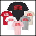 Glen Rose Spirit BEAVERS Polka Dot Short Sleeve Ringspun Cotton T-Shirt