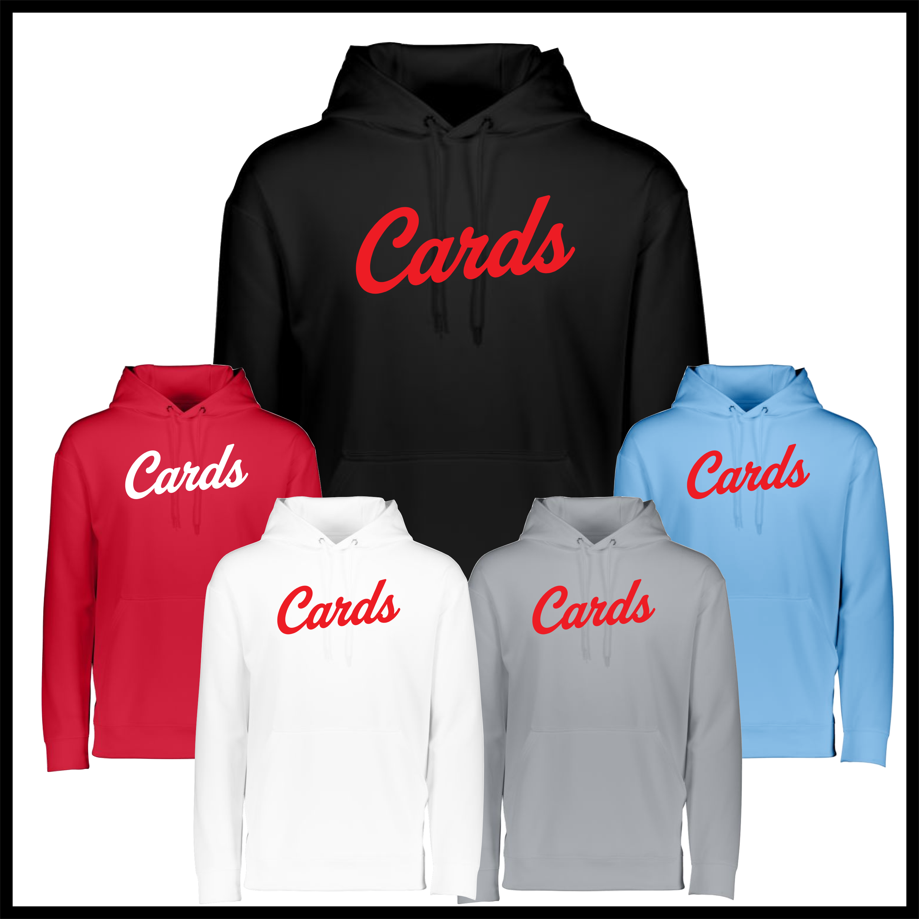 Harmony Grove Script Cards 100% Poly Wicking Hoodie Sweatshirt