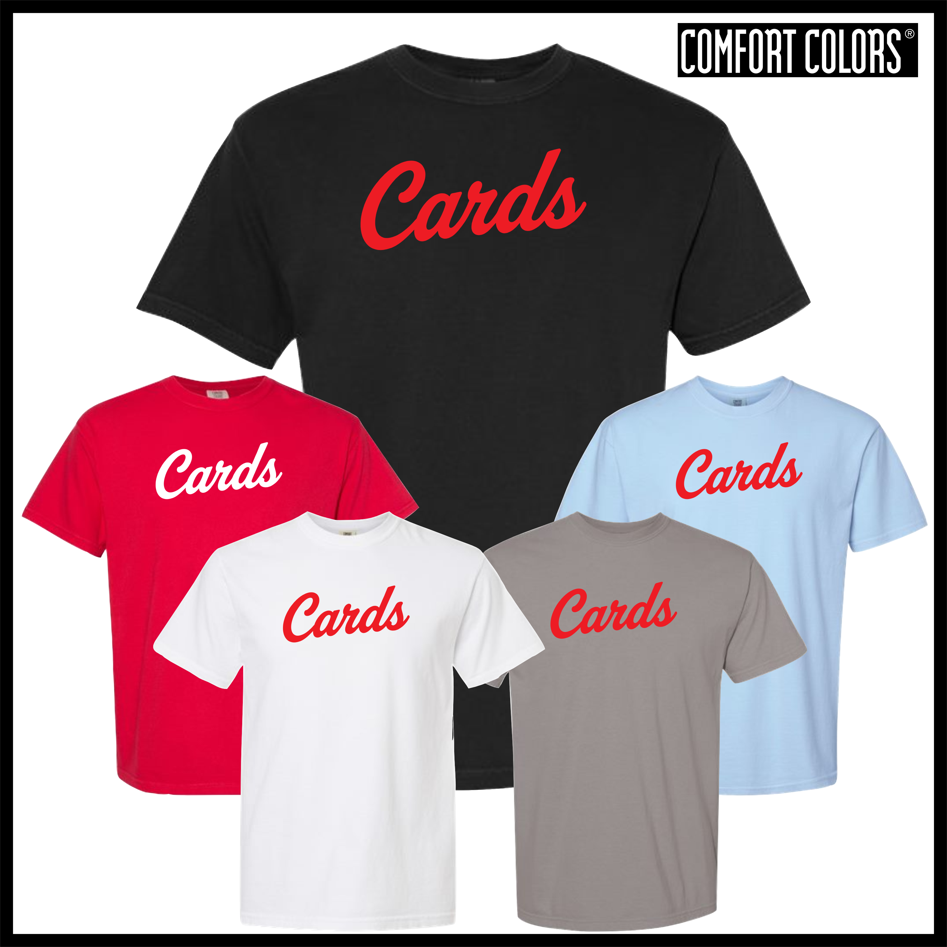 Harmony Grove Script Cards Short Sleeve Comfort Colors Cotton T-Shirt