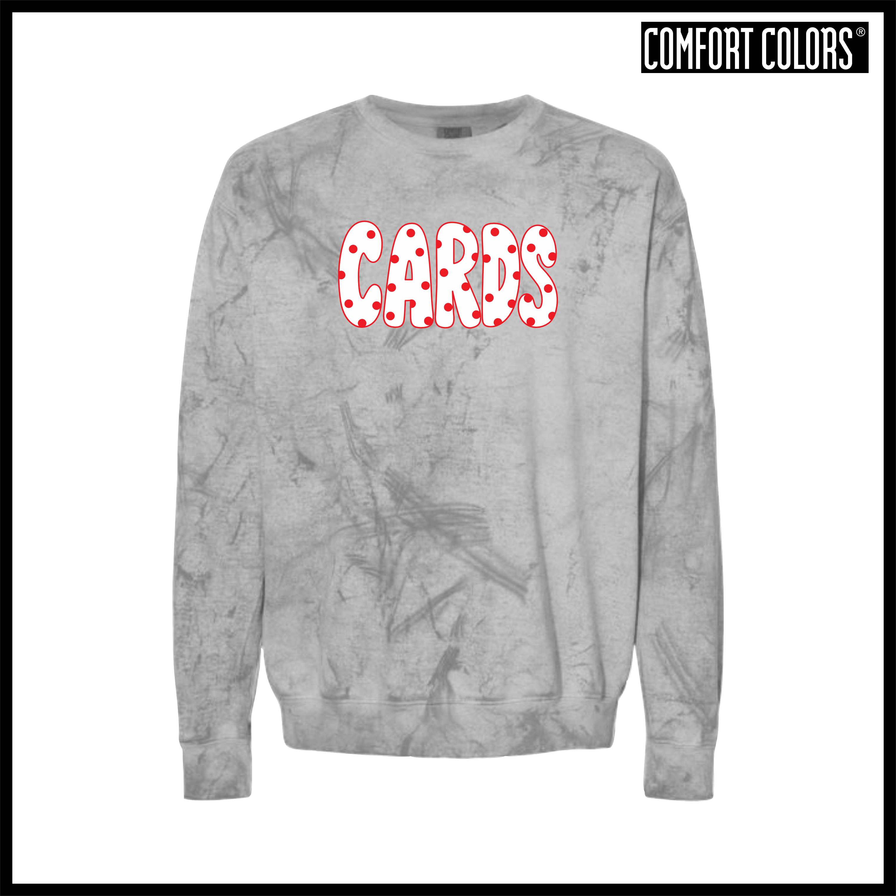 Harmony Grove Polka Dot Cards Comfort Colors Colorblast Crewneck Sweatshirt
