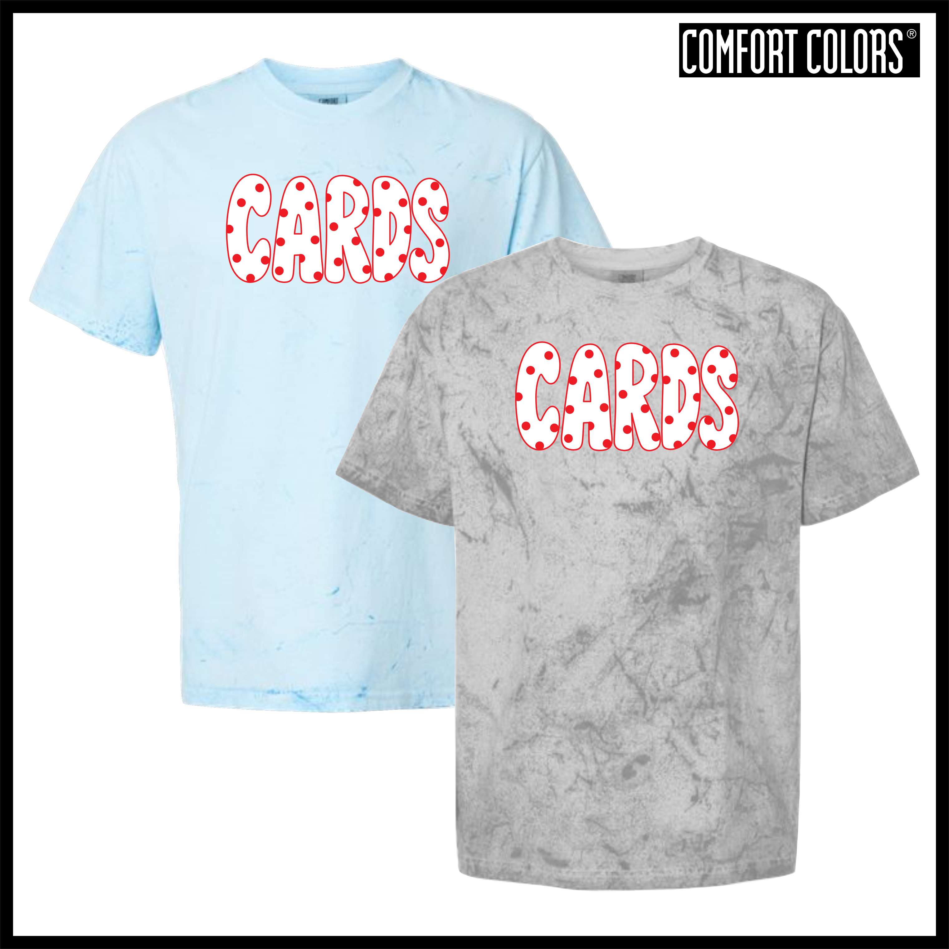 Harmony Grove Polka Dot Cards Short Sleeve Comfort Colors Colorblast T-Shirt