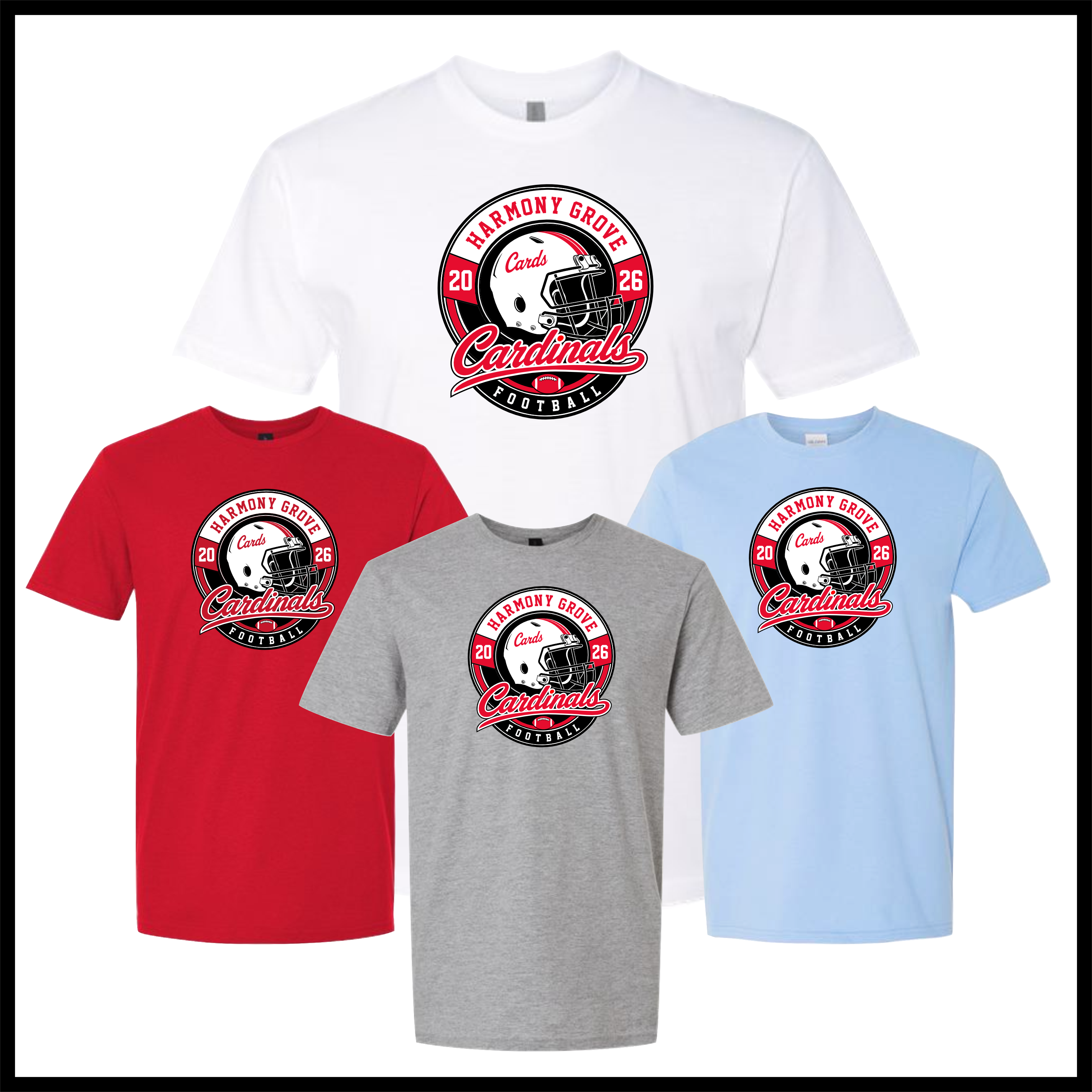Harmony Grove Football Short Sleeve Ringspun Cotton T-Shirt