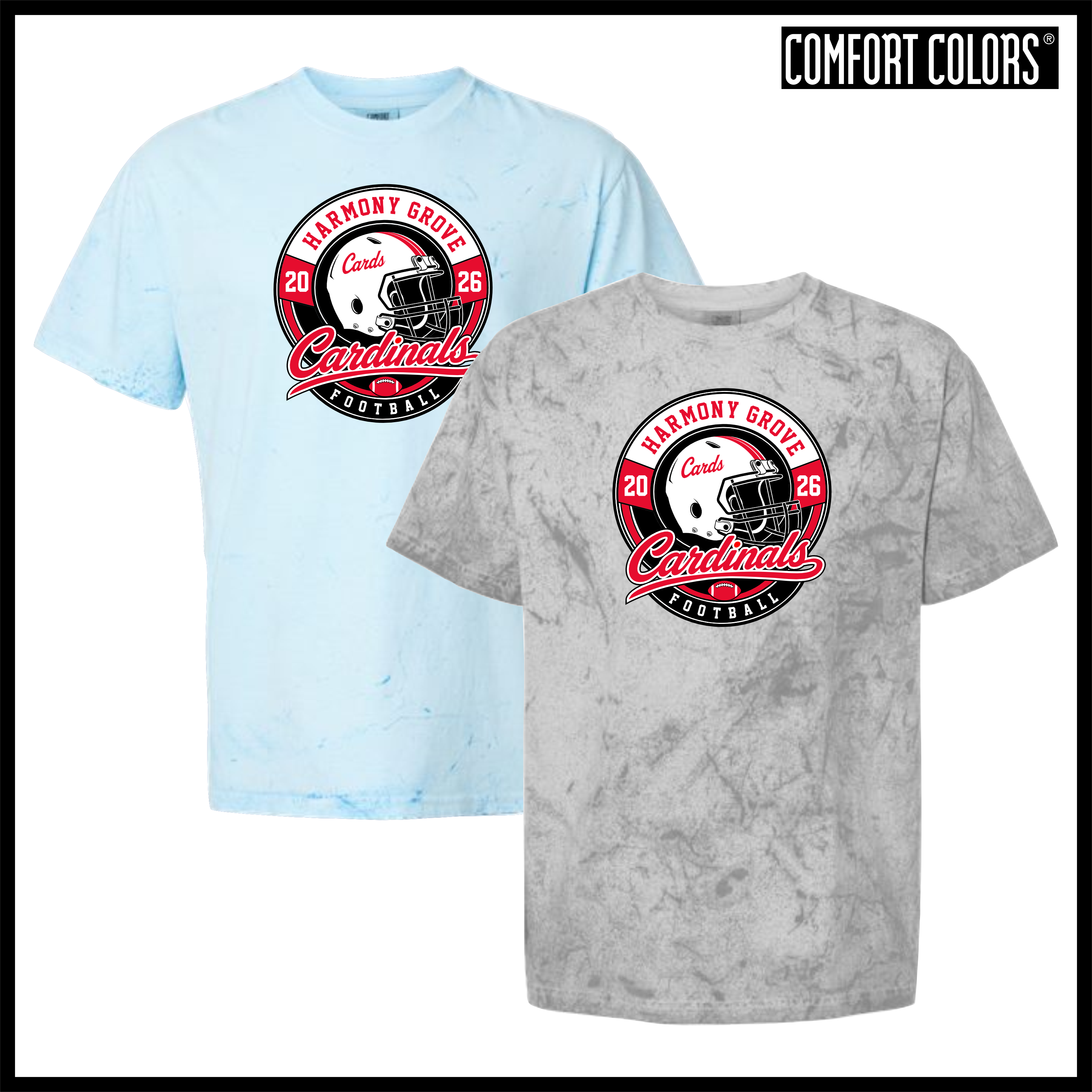 Harmony Grove Football Short Sleeve Comfort Colors Colorblast T-Shirt