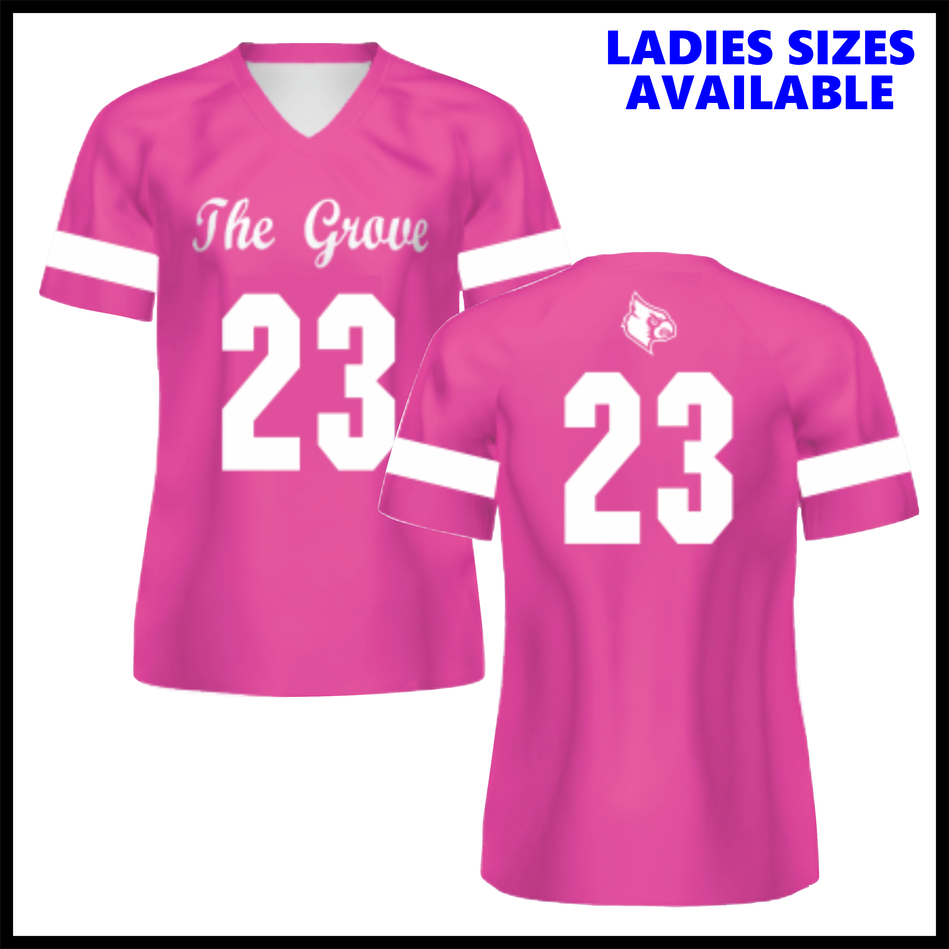 Harmony Grove Sublimated Football Jersey Spirit T-Shirt PINK EDITION