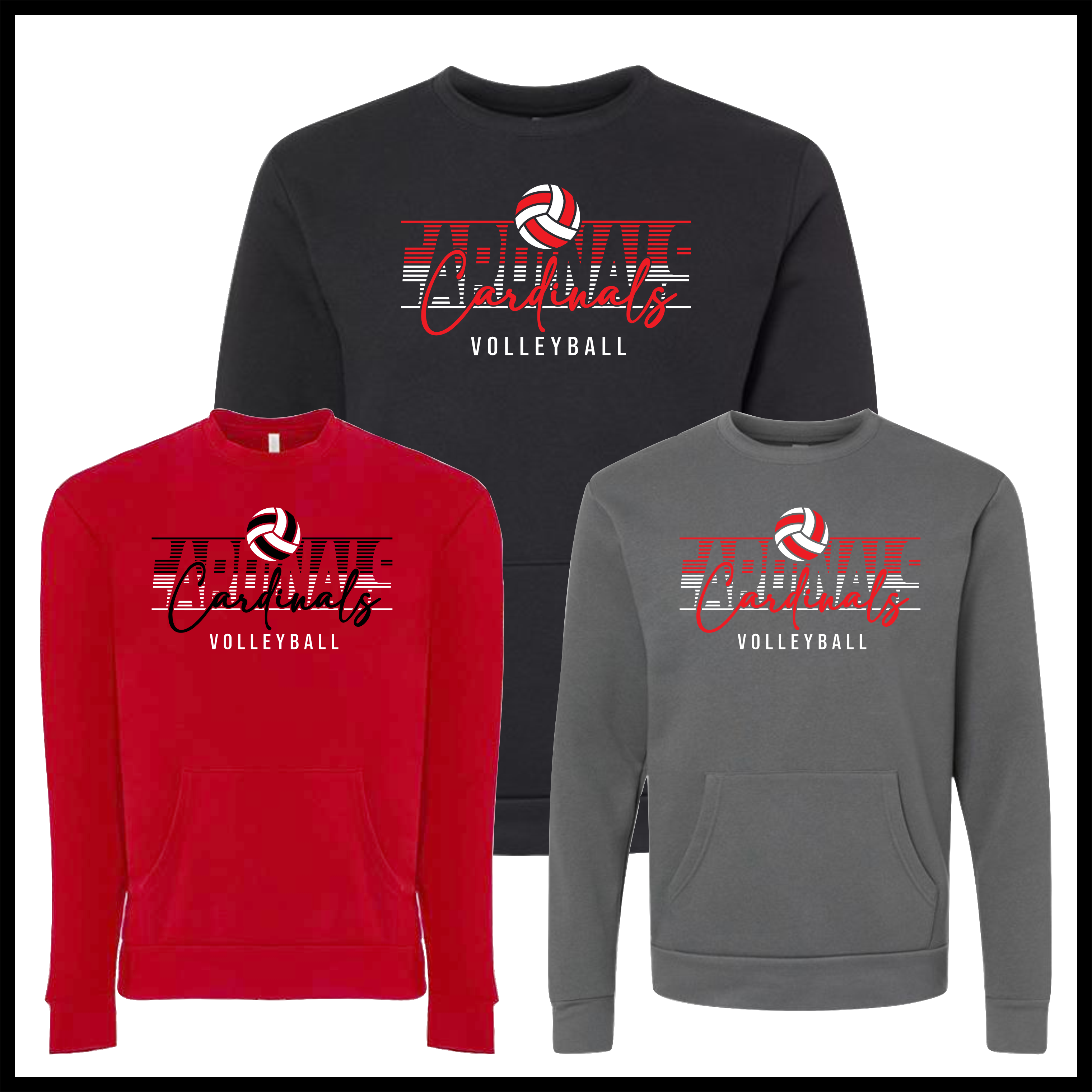 Harmony Grove Volleyball *POCKET* Crewneck Sweatshirt
