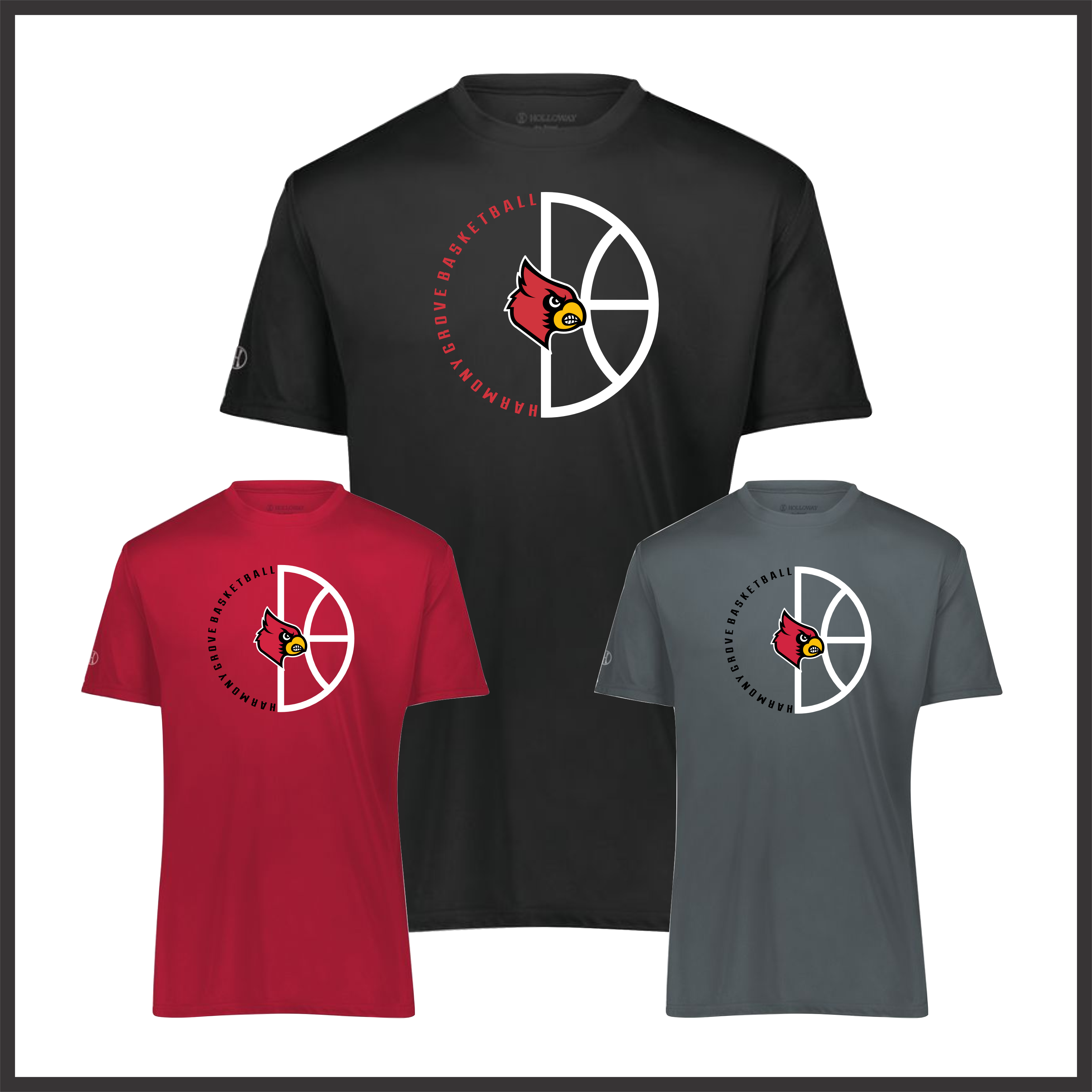 Harmony Grove Basketball Circle Logo Short Sleeve 100% Poly Wicking T-Shirt