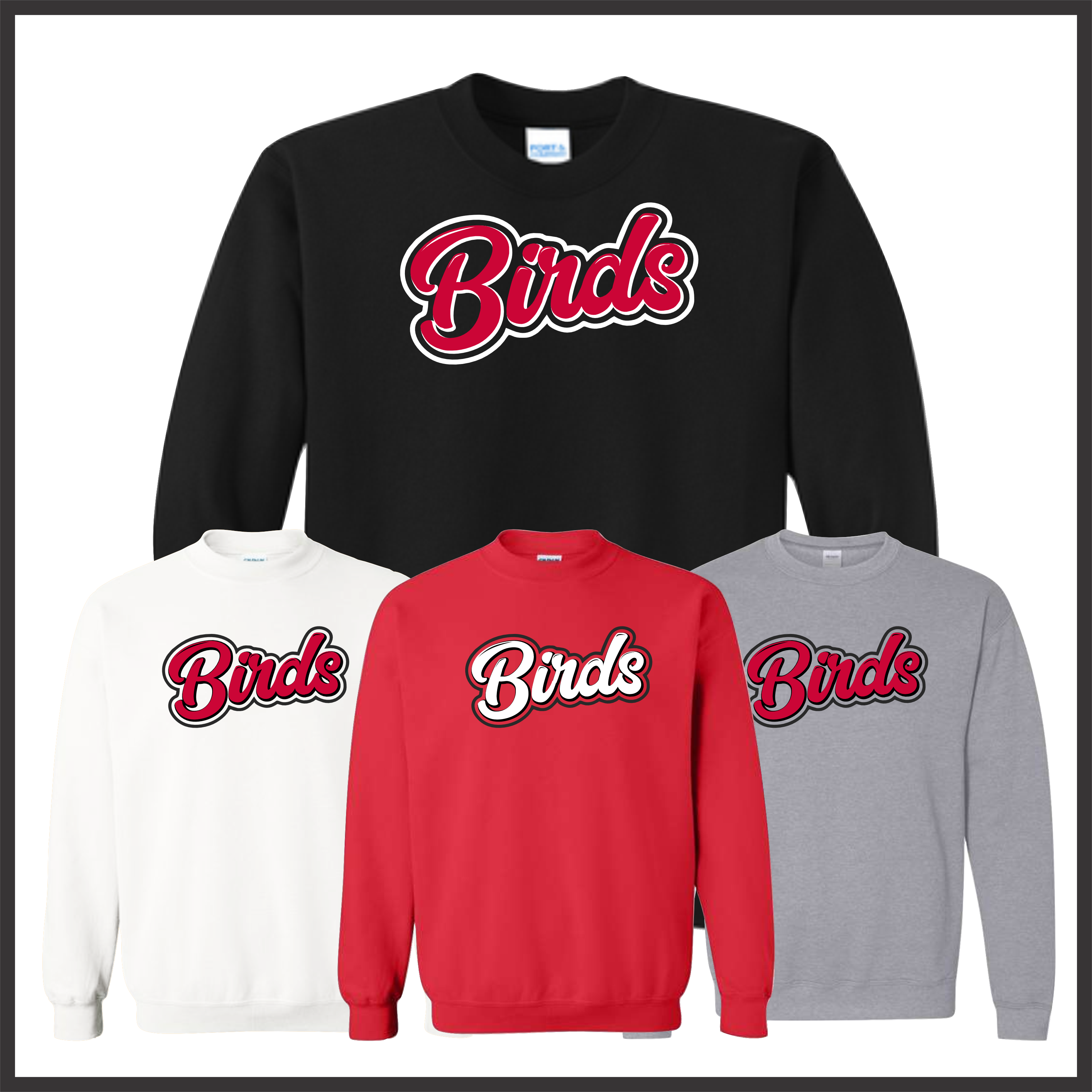 Harmony Grove Birds Cotton Blend Crewneck Sweatshirt