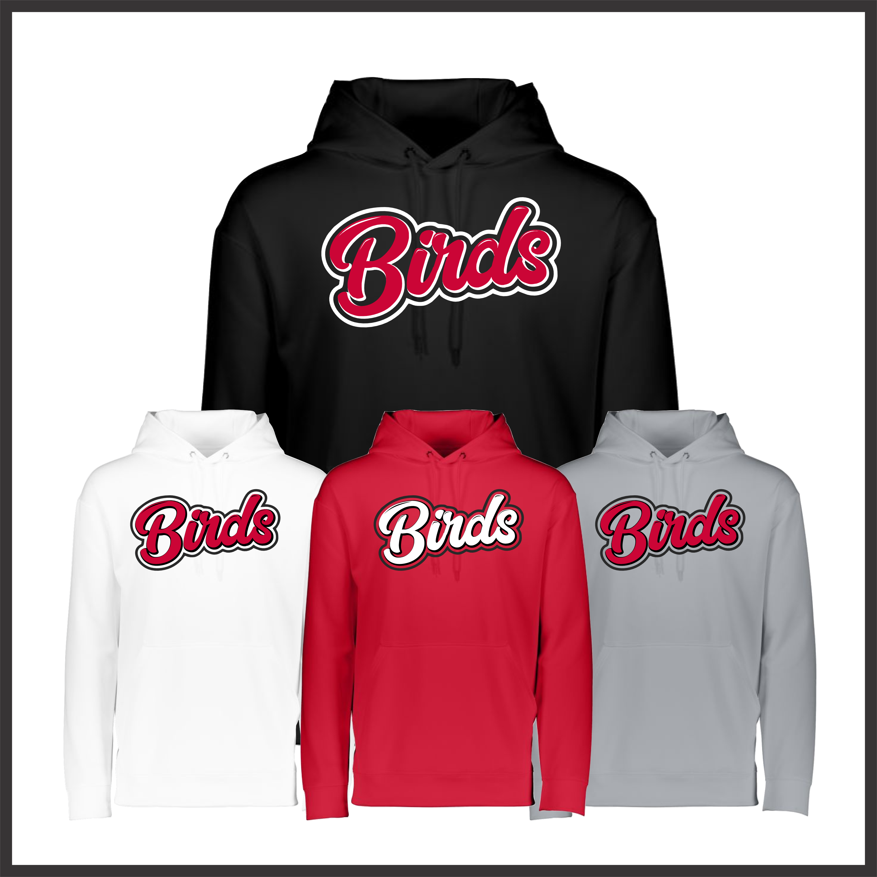 Harmony Grove Birds 100% Poly Wicking Hoodie Sweatshirt