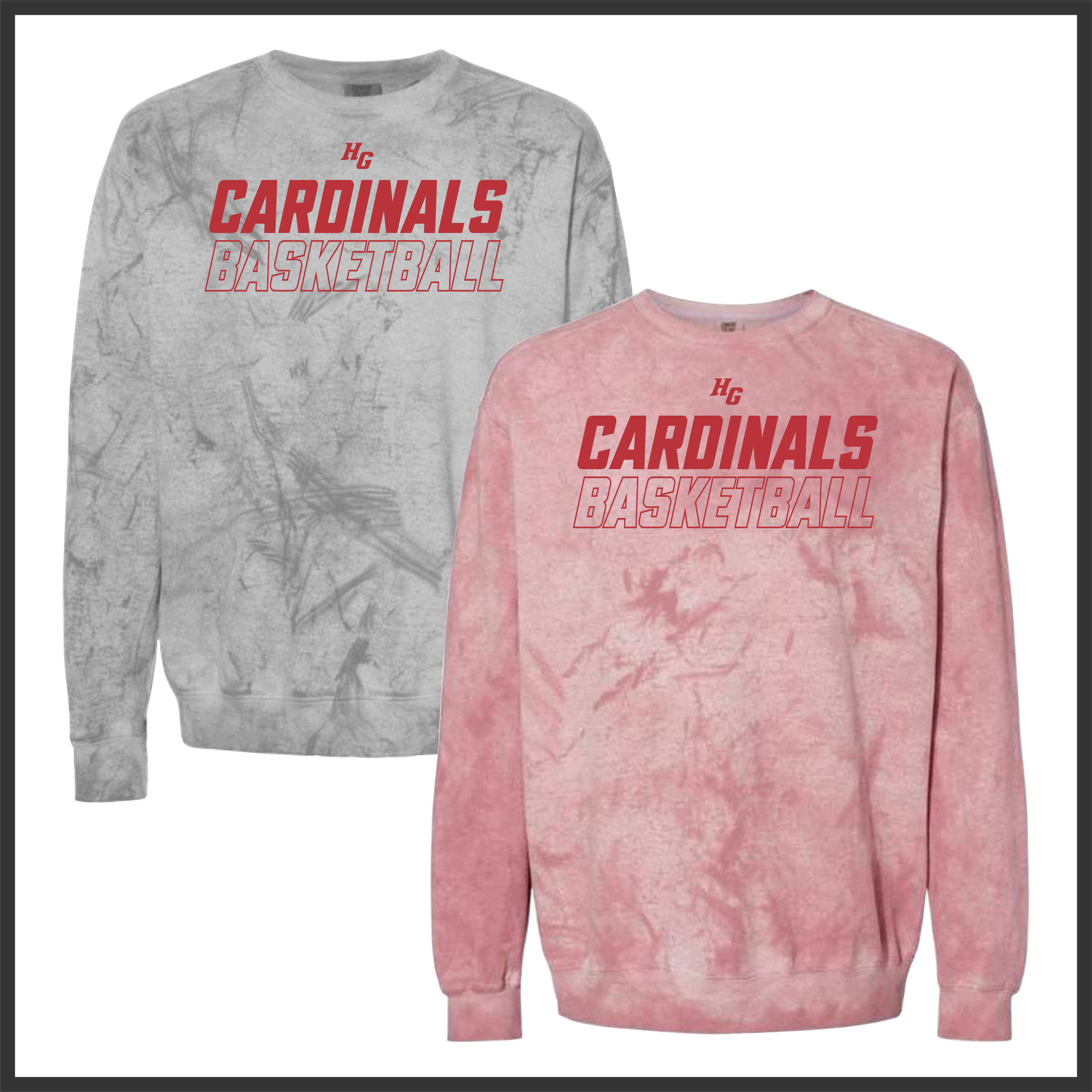 Harmony Grove Cardinals Basketball Comfort Colors Colorblast Crewneck Sweatshirt