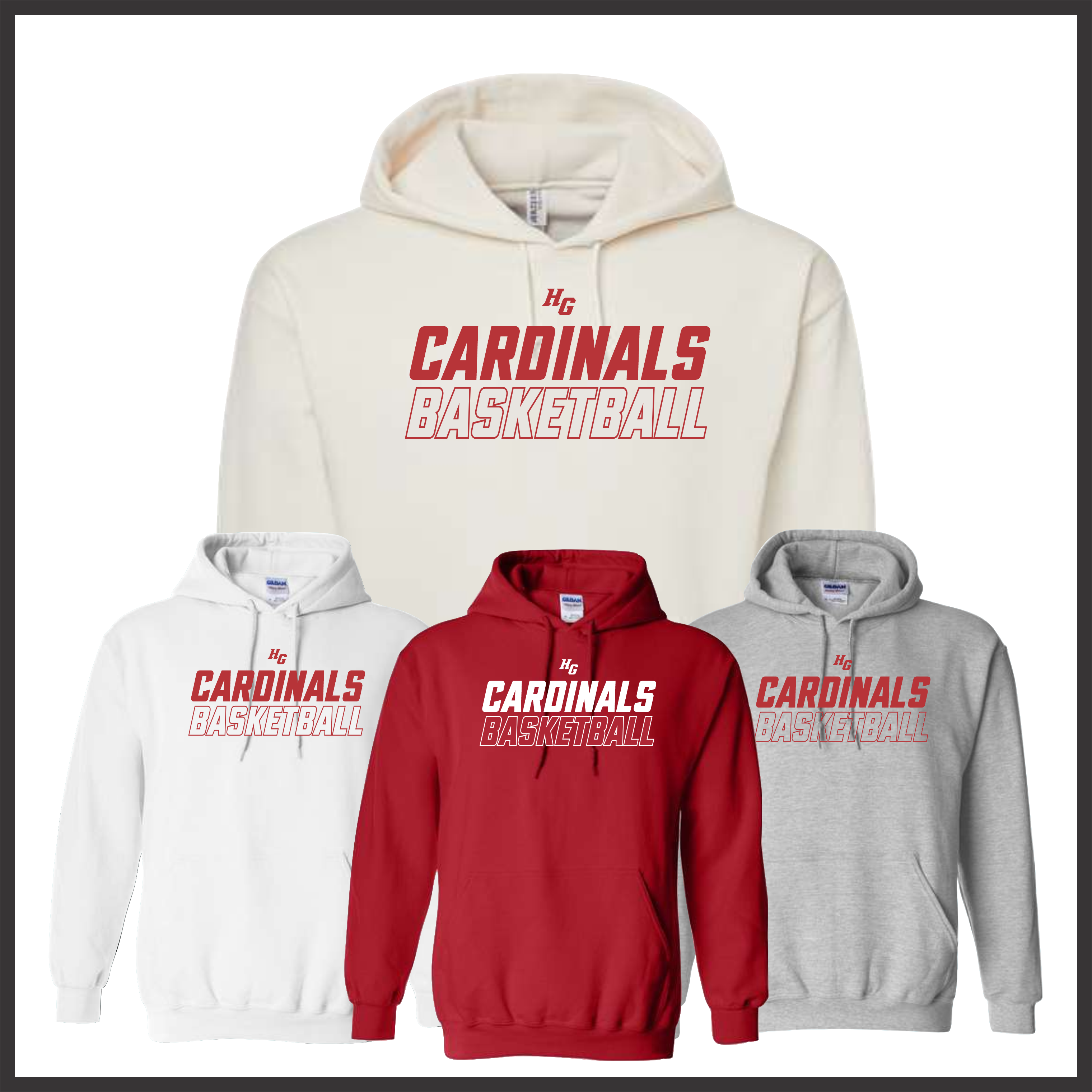 Harmony Grove Cardinals Basketball Cotton Blend Hoodie Sweatshirt