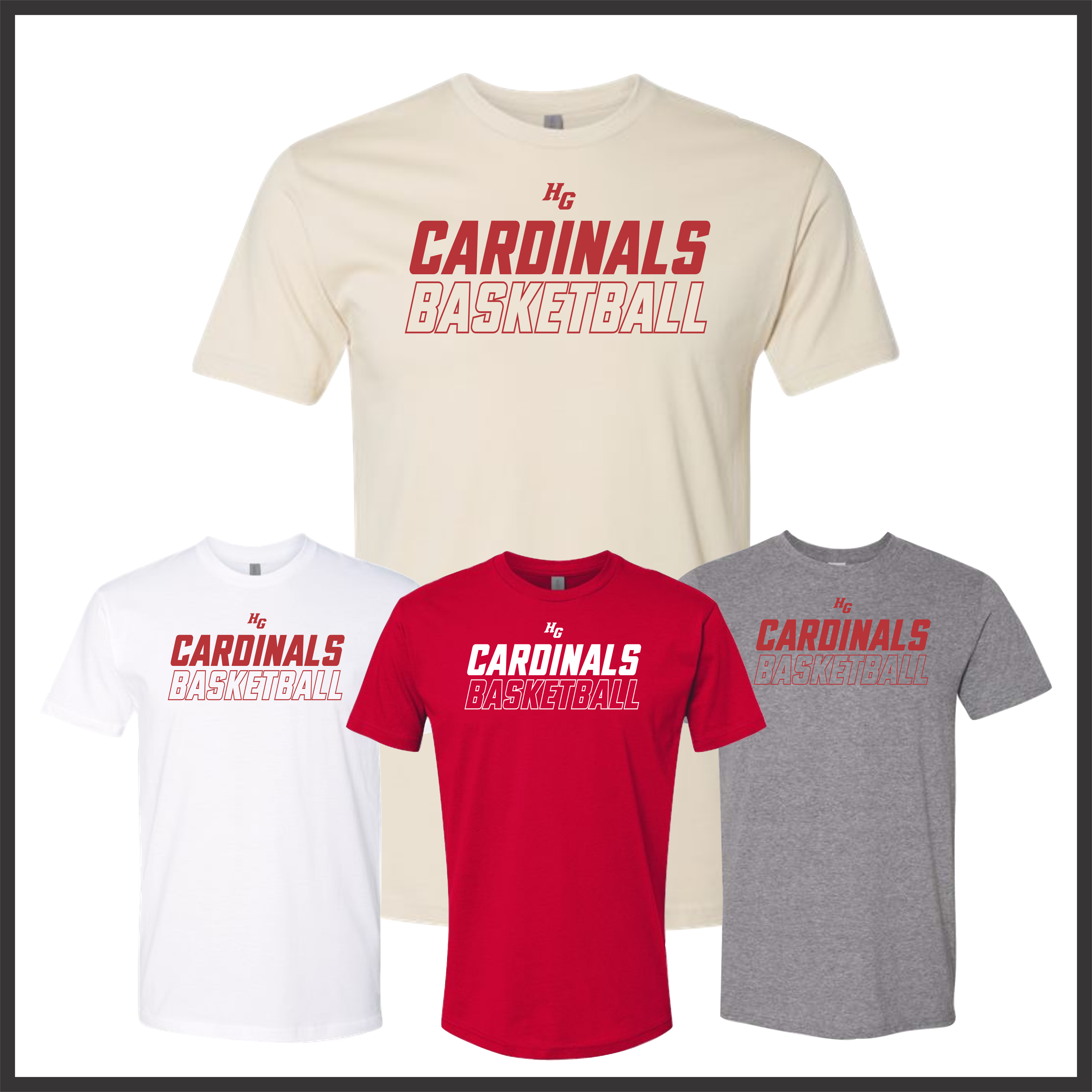 Harmony Grove Cardinals Basketball Short Sleeve Ringspun Cotton T-Shirt