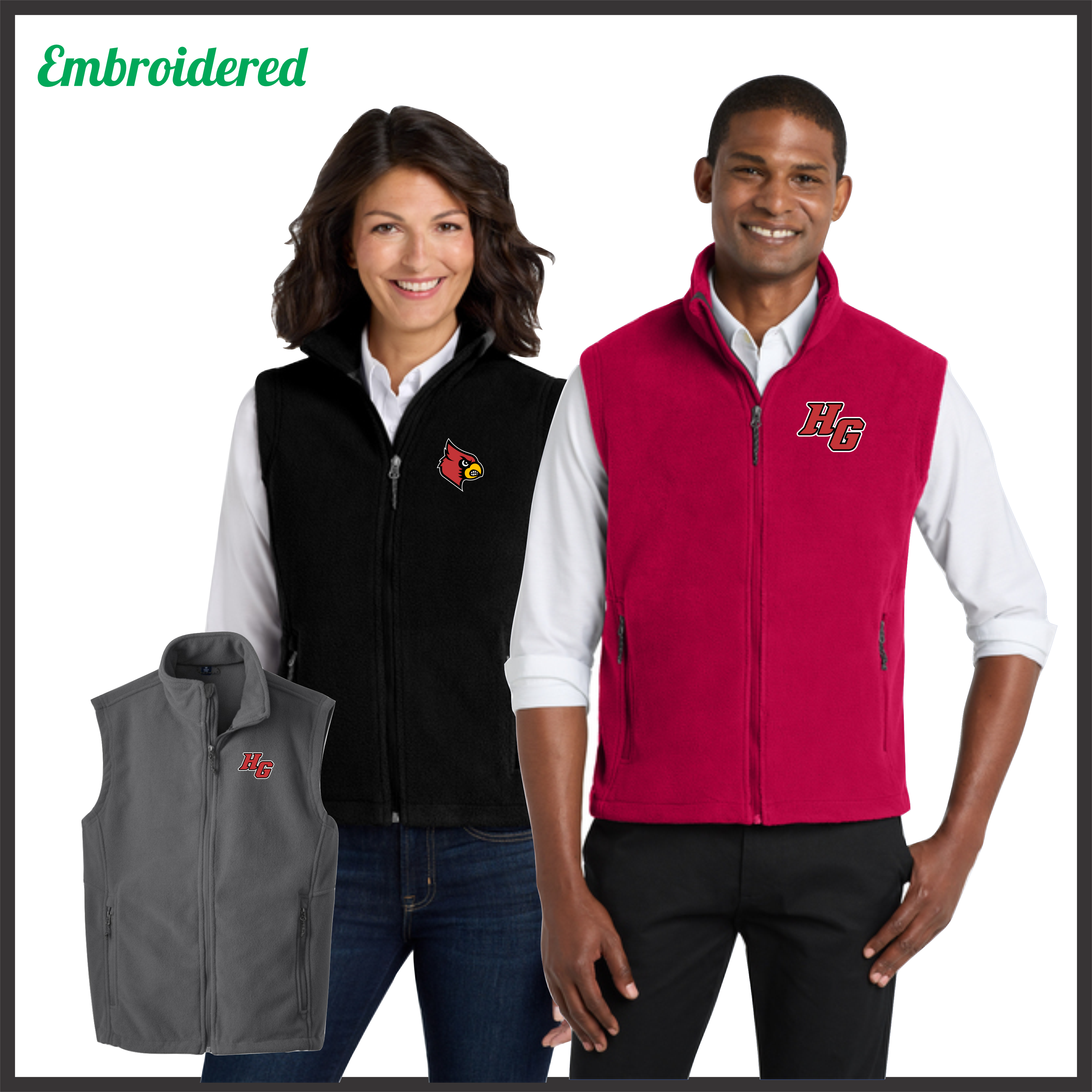 Harmony Grove Embroidered Microfleece Vest