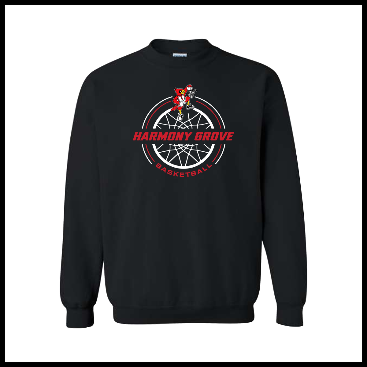 HGFCB26 Harmony Grove Basketball Cotton Blend Crewneck Sweatshirt