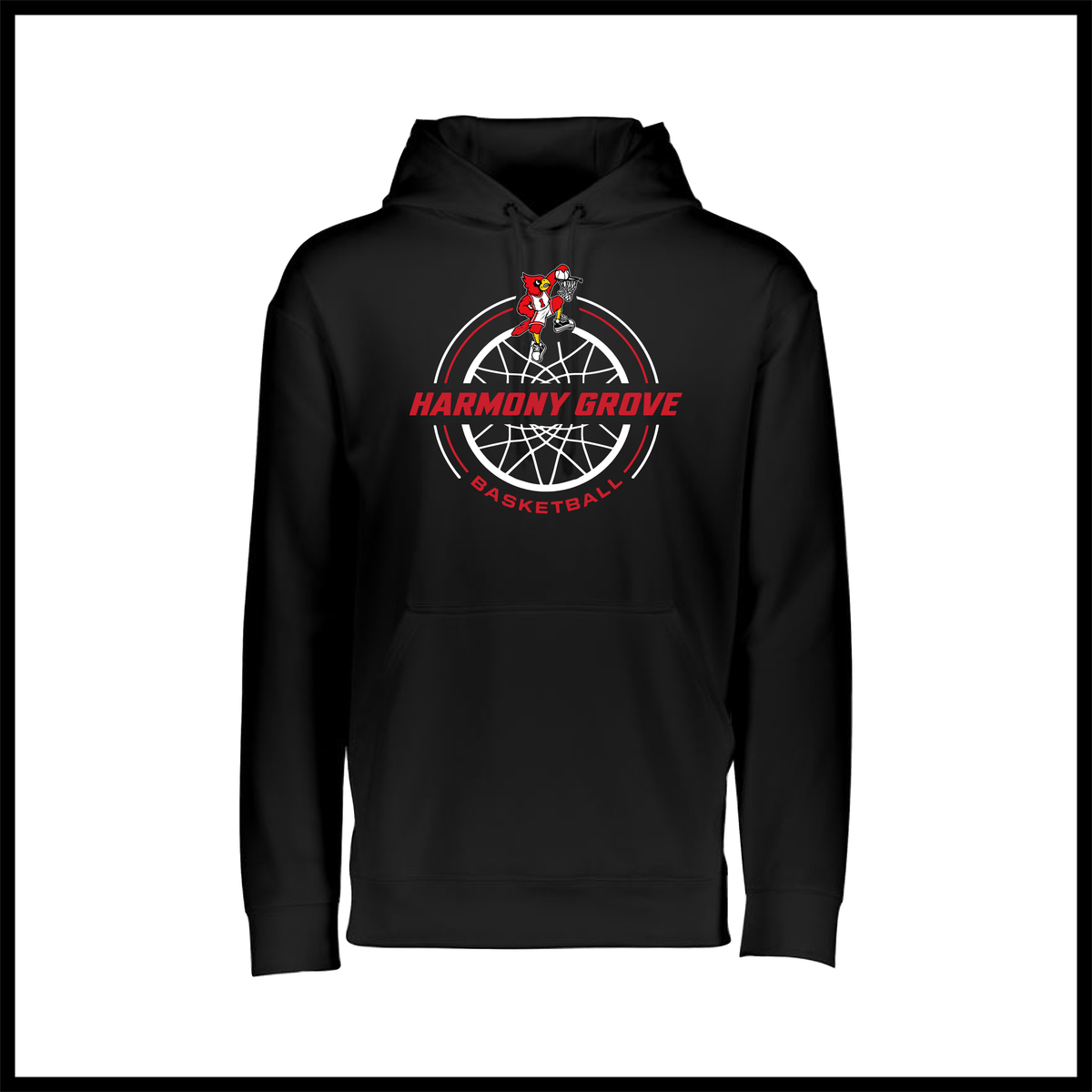 HGFCB26 Harmony Grove Basketball 100% Poly Wicking Hoodie Sweatshirt