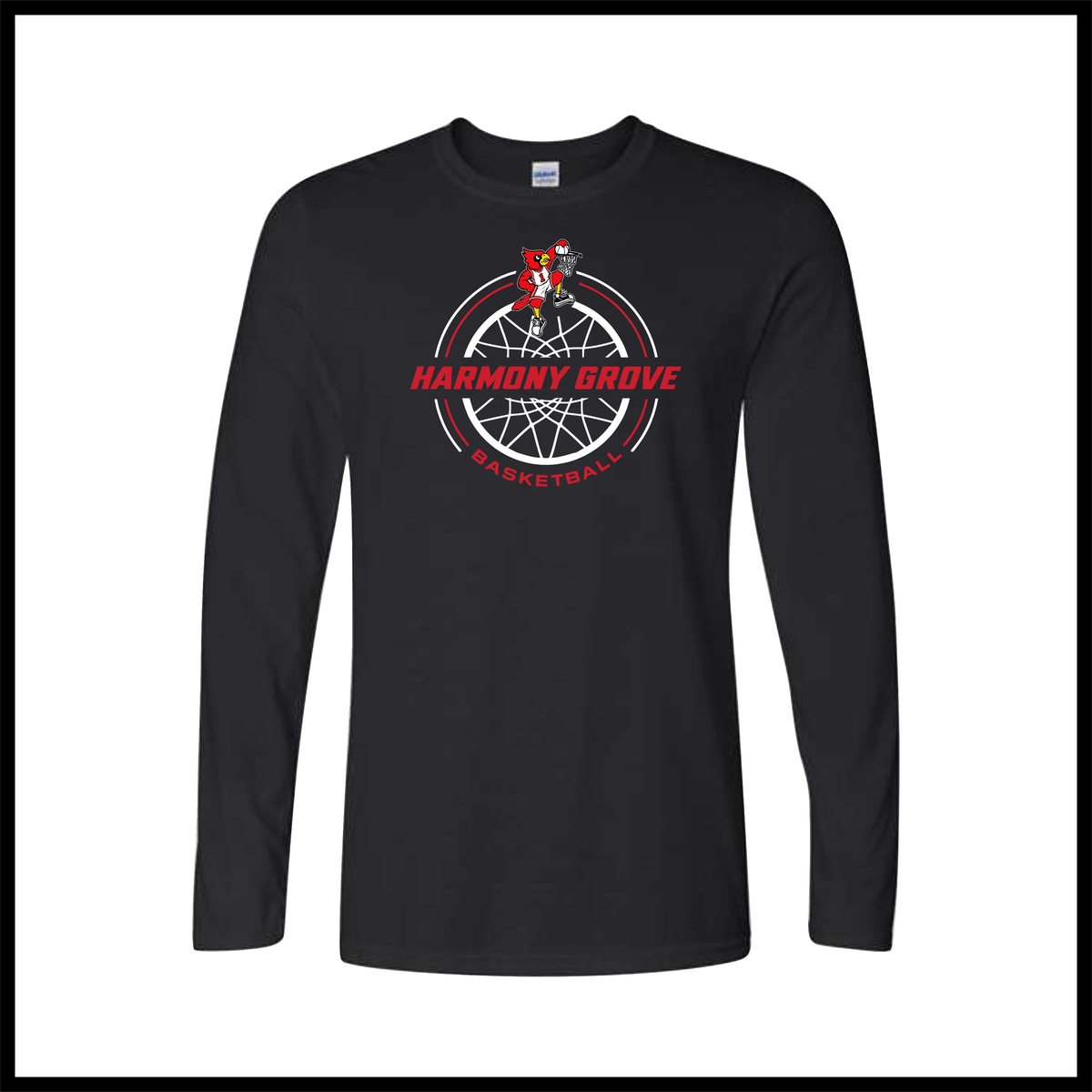 HGFCB26 Harmony Grove Basketball Long Sleeve Ringspun Cotton T-Shirt