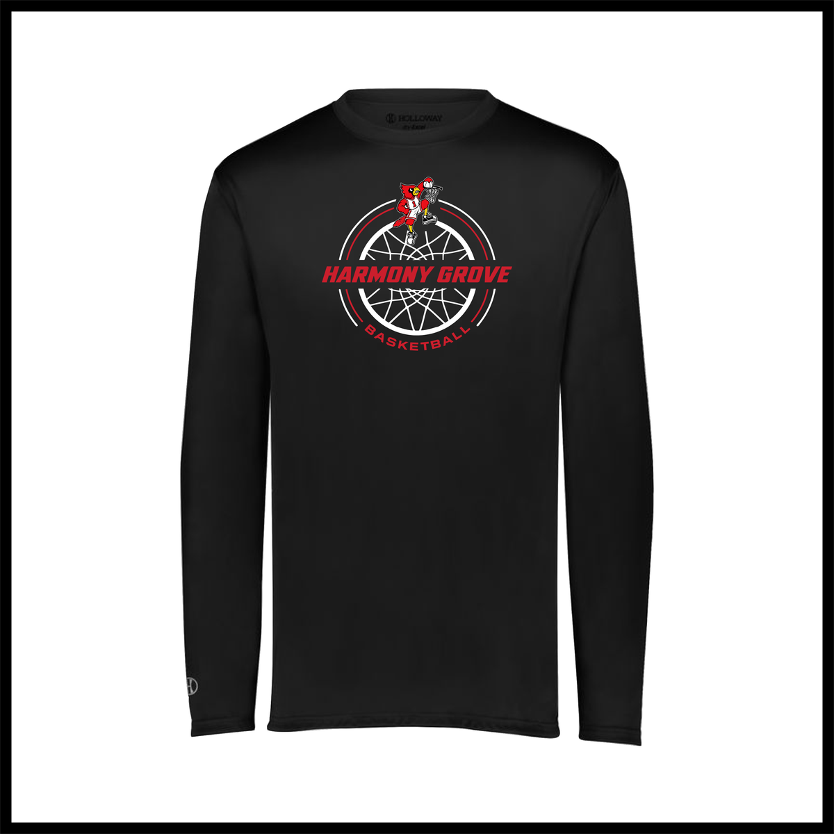 HGFCB26 Harmony Grove Basketball Long Sleeve 100% Poly Wicking T-Shirt
