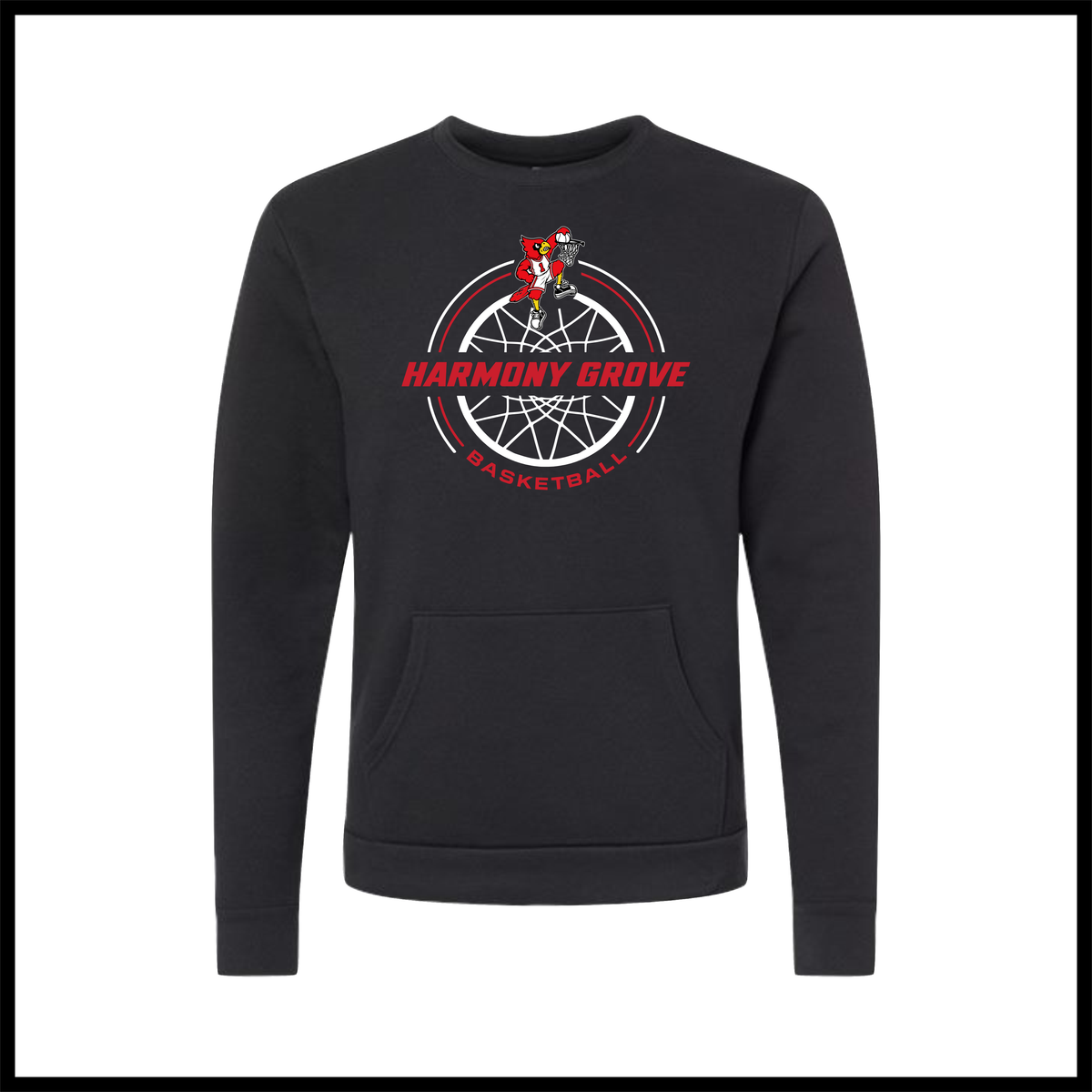 HGFCB26 Harmony Grove Basketball *POCKET* Crewneck Sweatshirt