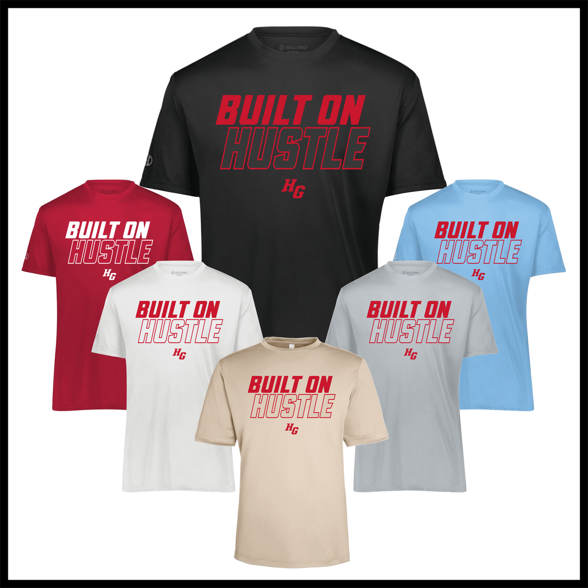 HGFCB26 Built On Hustle Short Sleeve 100% Poly Wicking T-Shirt