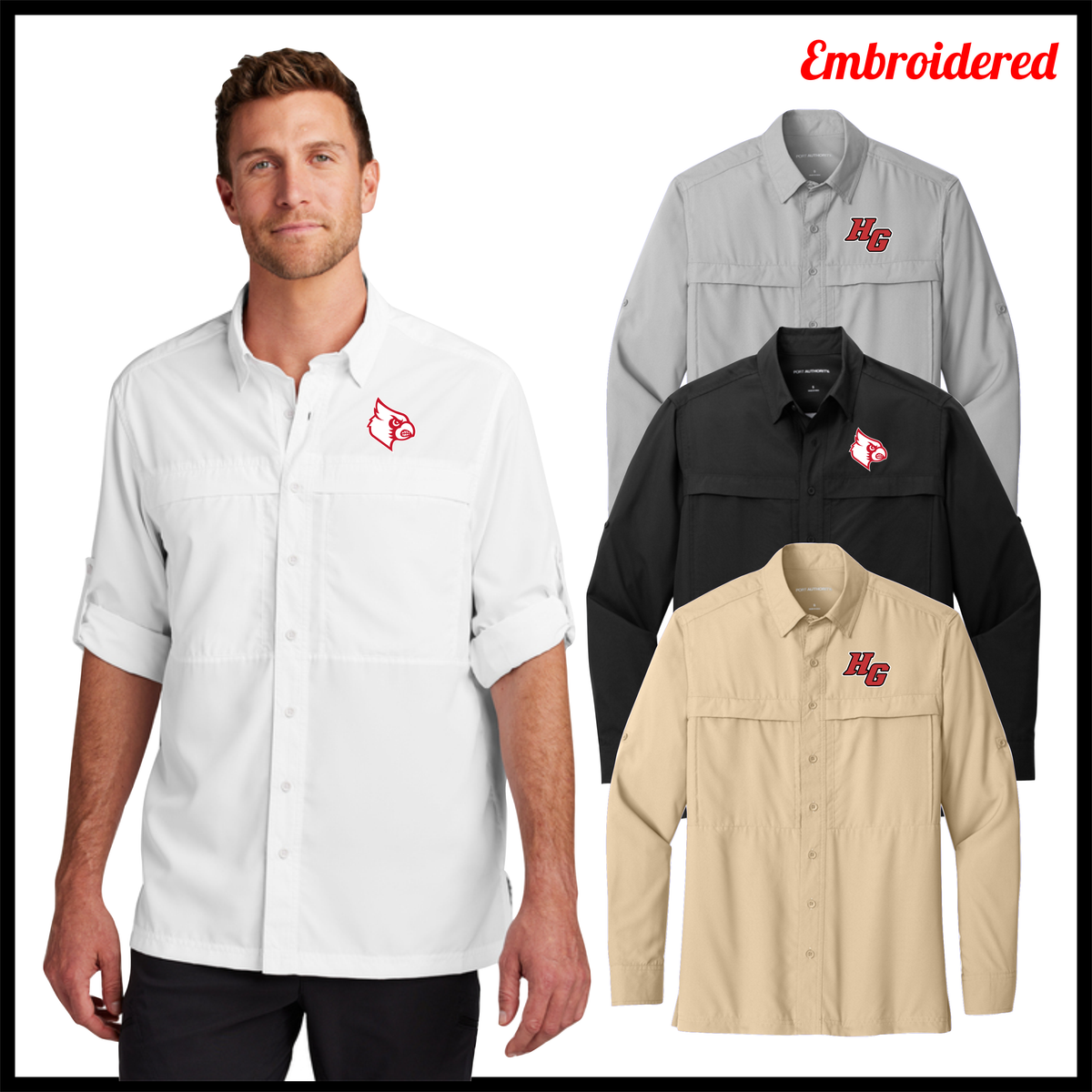 HGFCB26 Embroidered Long Sleeve UV Shirt