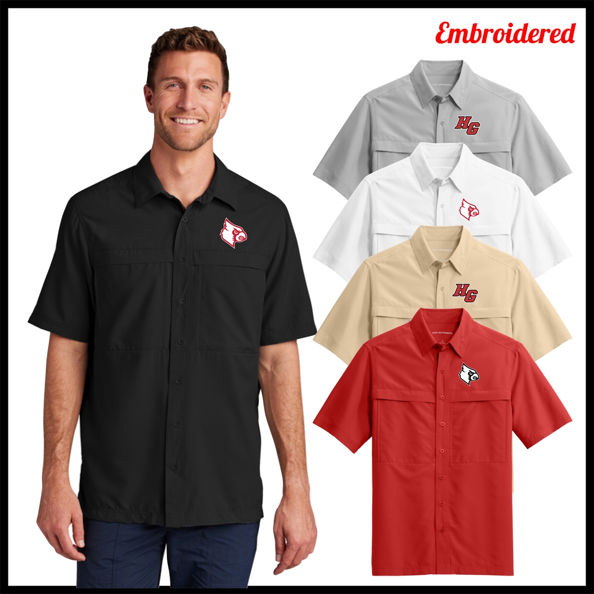 HGFCB26 Embroidered Short Sleeve UV Shirt