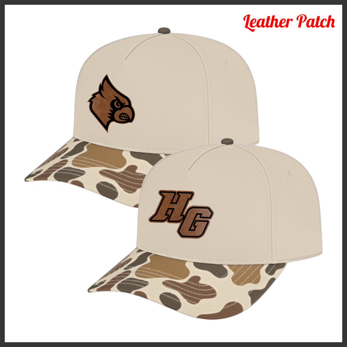 HGFCB26 Camo Leather Patch Hat