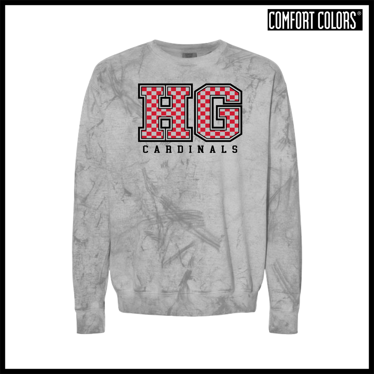 HGFCB26 Checkered HG Comfort Colors Colorblast Crewneck Sweatshirt