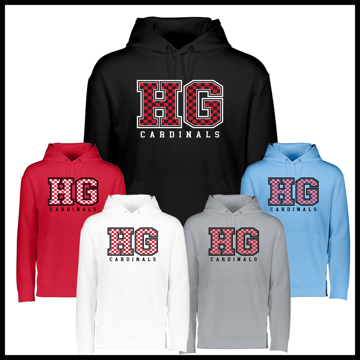 HGFCB26 Checkered HG 100% Poly Wicking Hoodie Sweatshirt