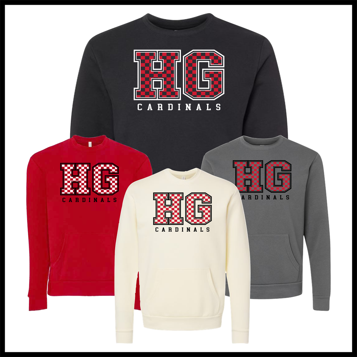 HGFCB26 Checkered HG *POCKET* Crewneck Sweatshirt