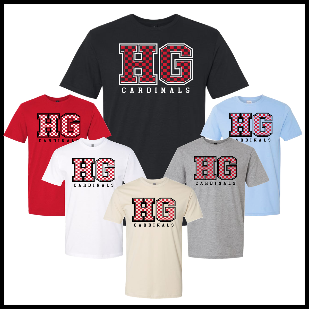 HGFCB26 Checkered HG Short Sleeve Ringspun Cotton T-Shirt
