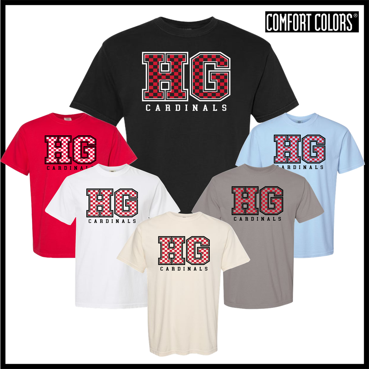HGFCB26 Checkered HG Short Sleeve Comfort Colors T-Shirt