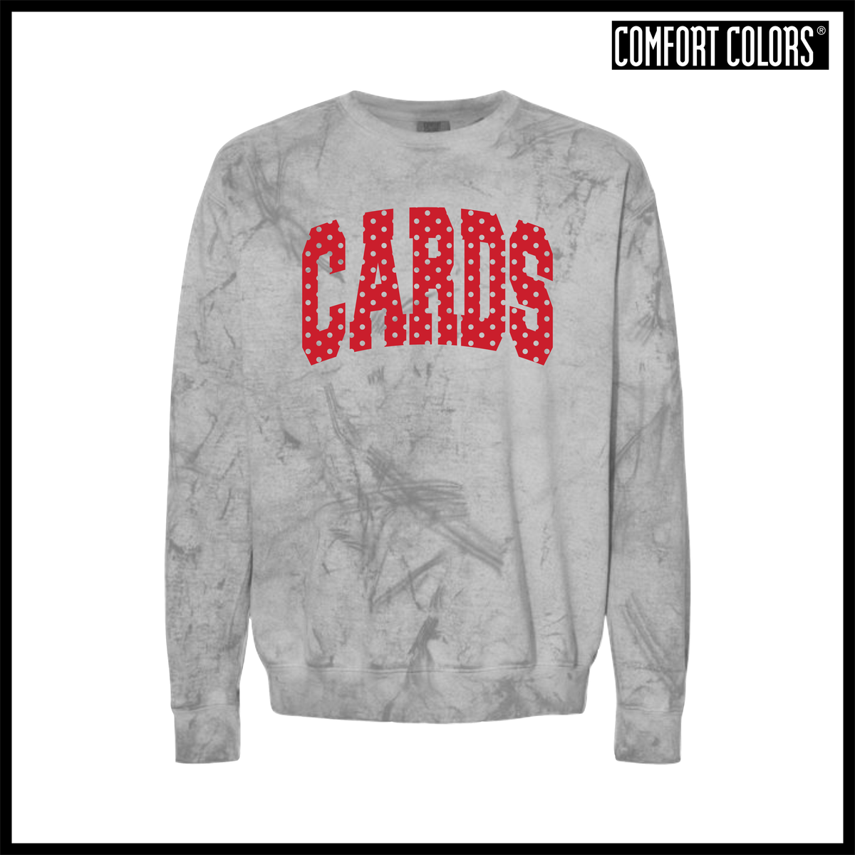 HGFCB26 Polka Dot CARDS Comfort Colors Colorblast Crewneck Sweatshirt