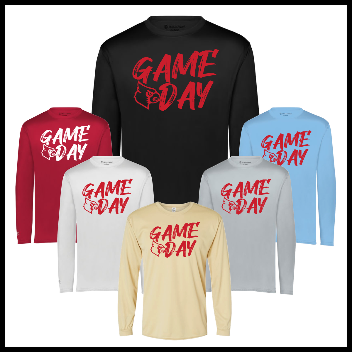 HGFCB26 Game Day Long Sleeve 100% Poly Wicking T-Shirt