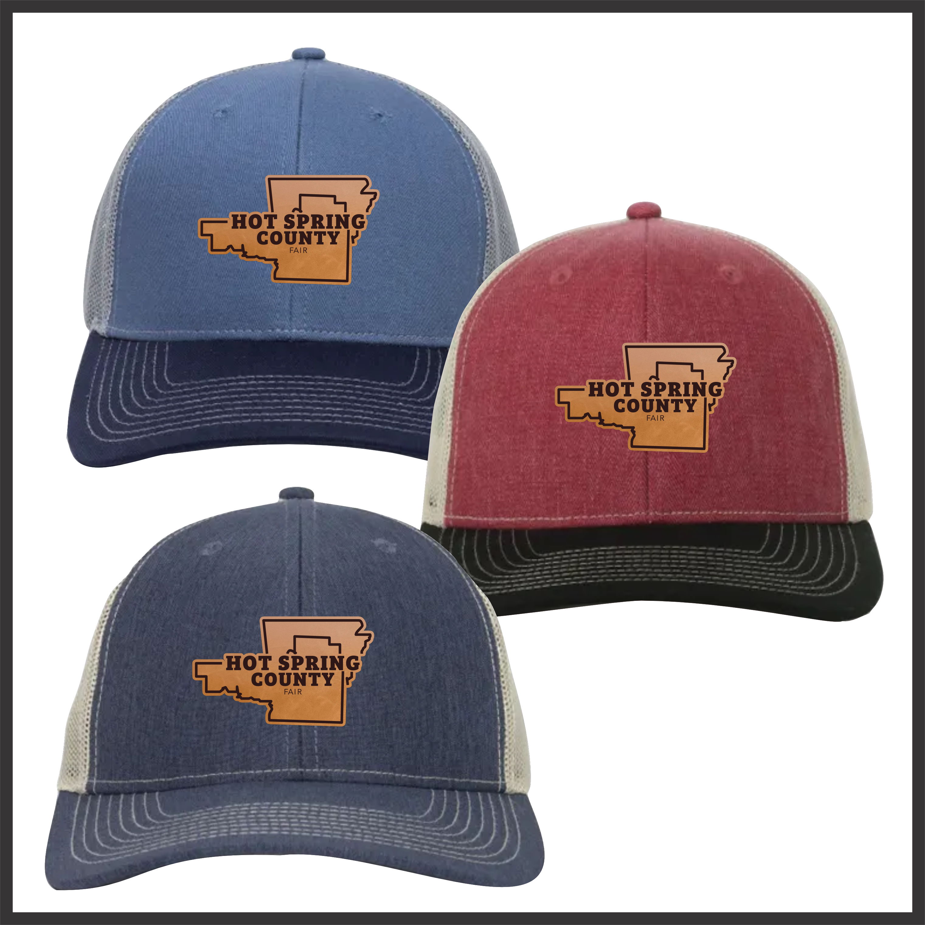 Hot Spring County Fair Snapback Trucker Hat *LEATHER PATCH*