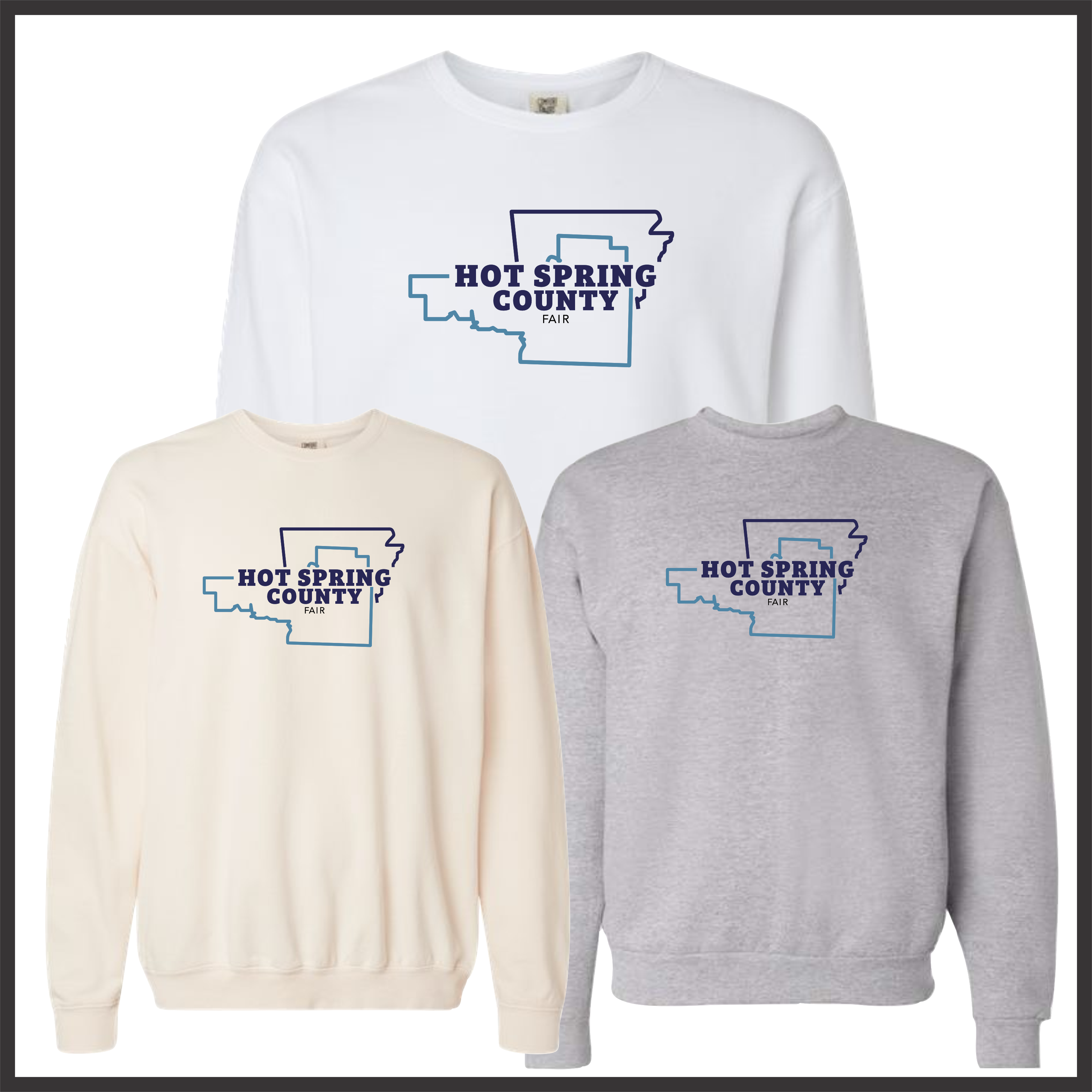 Hot Spring County Fair COUNTY LOGO Cotton Blend Crewneck Sweatshirt