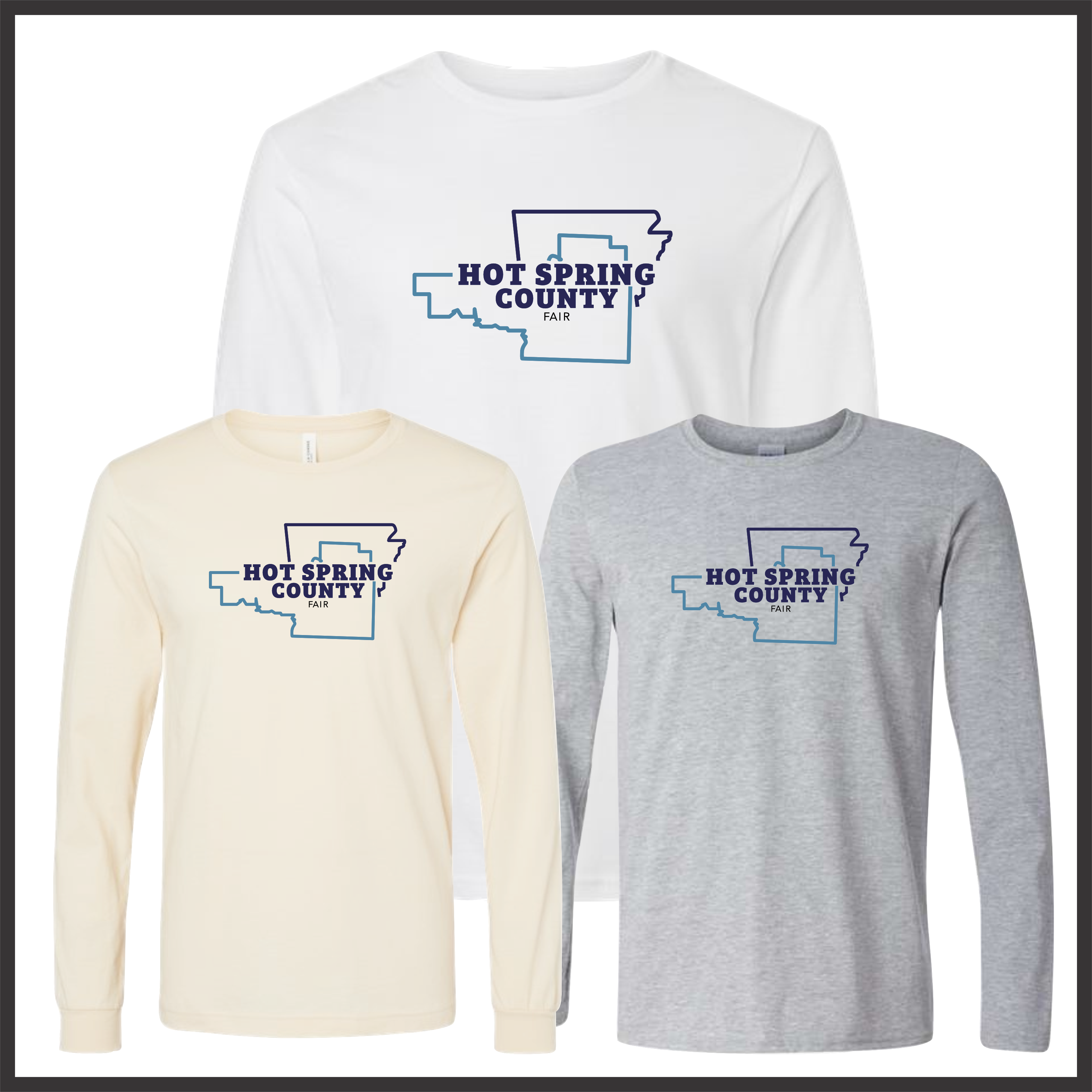 Hot Spring County Fair COUNTY LOGO Long Sleeve Ringspun Cotton T-Shirt