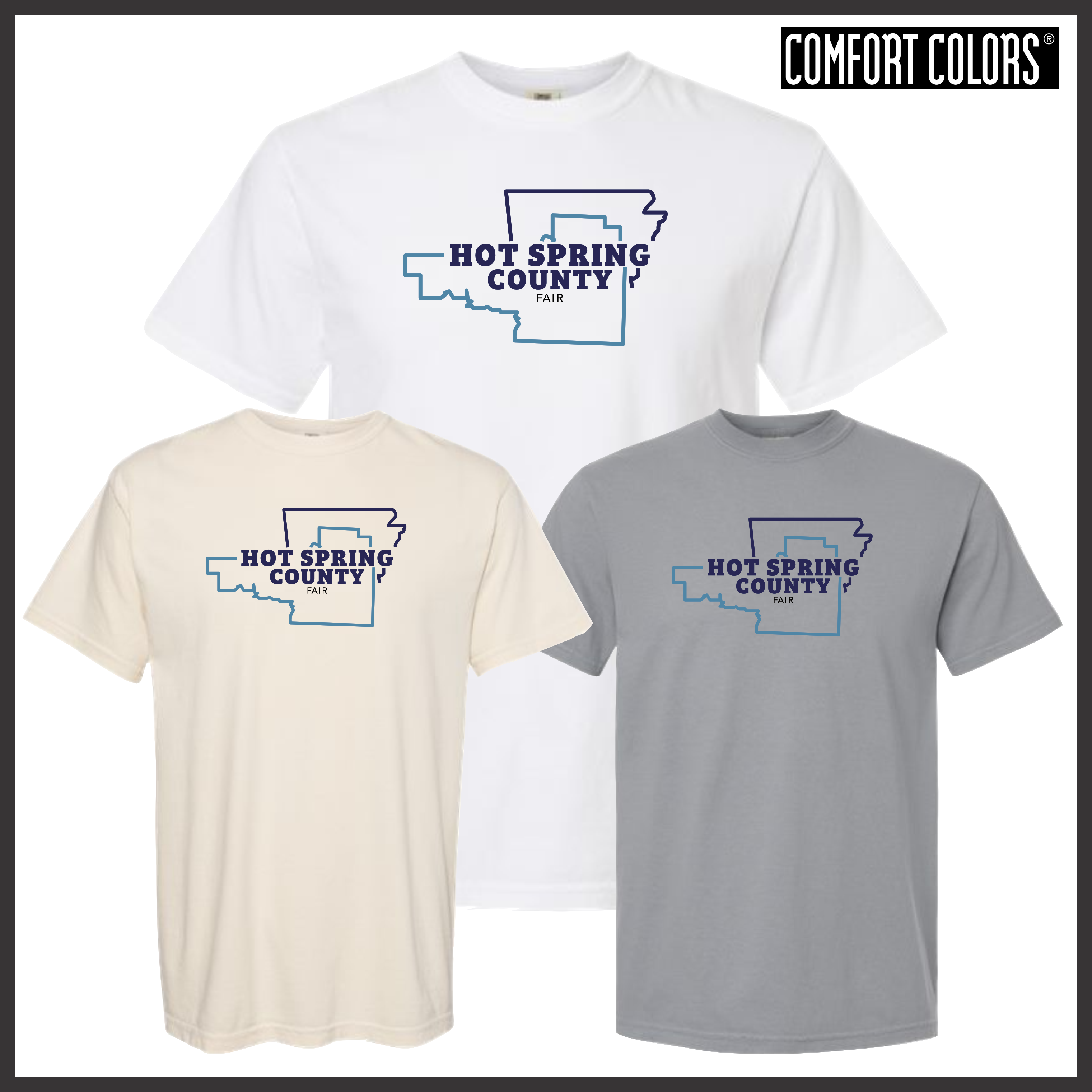 Hot Spring County Fair COUNTY LOGO Short Sleeve Comfort Colors T-Shirt