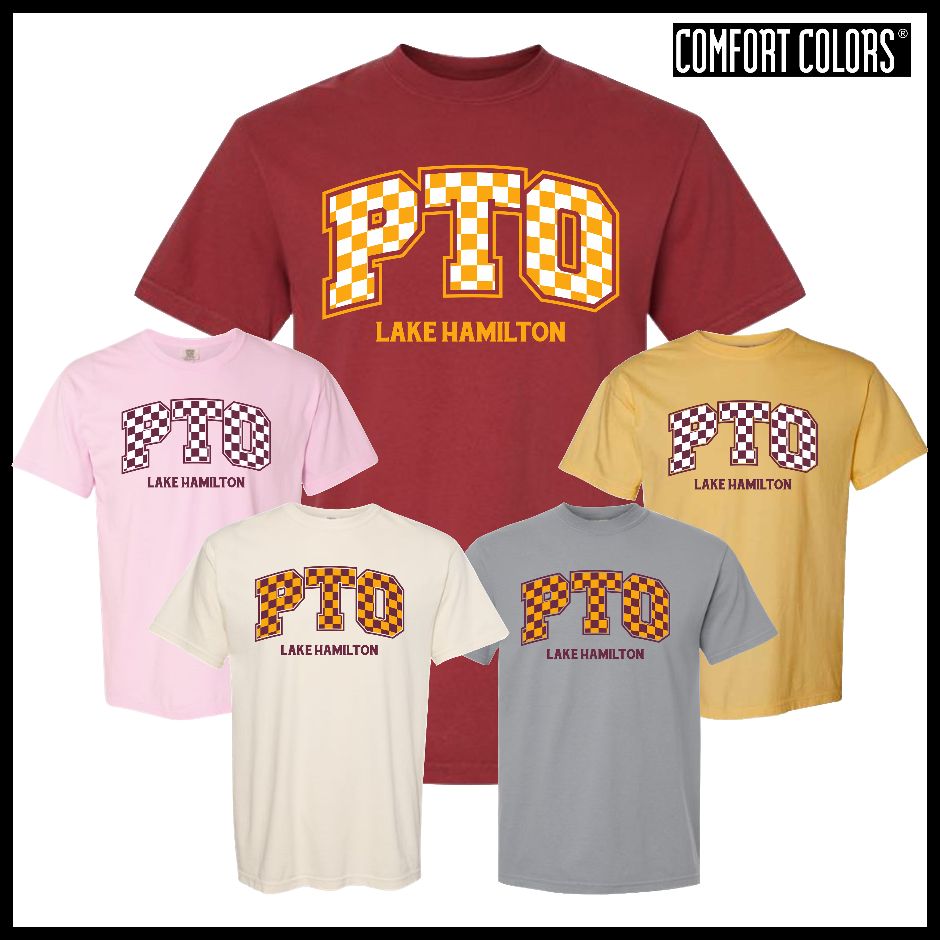 Lake Hamilton Checkered PTO Short Sleeve Comfort Colors T-Shirt