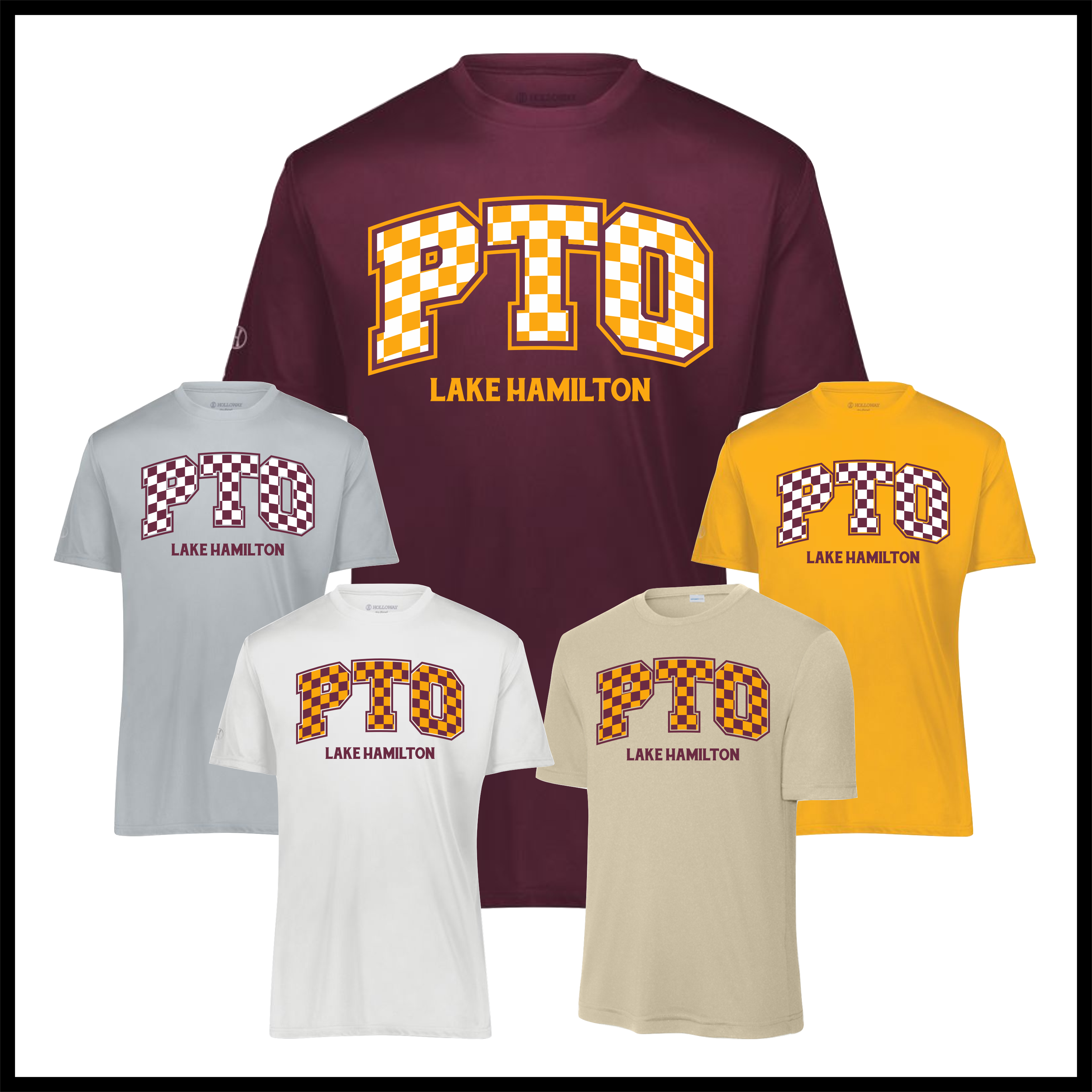 Lake Hamilton Checkered PTO Short Sleeve 100% Poly Wicking T-Shirt