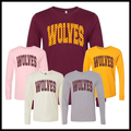 Lake Hamilton Polka Dot Wolves Long Sleeve Ringspun Cotton T-Shirt