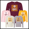 Lake Hamilton Striped Wolves Long Sleeve Ringspun Cotton T-Shirt
