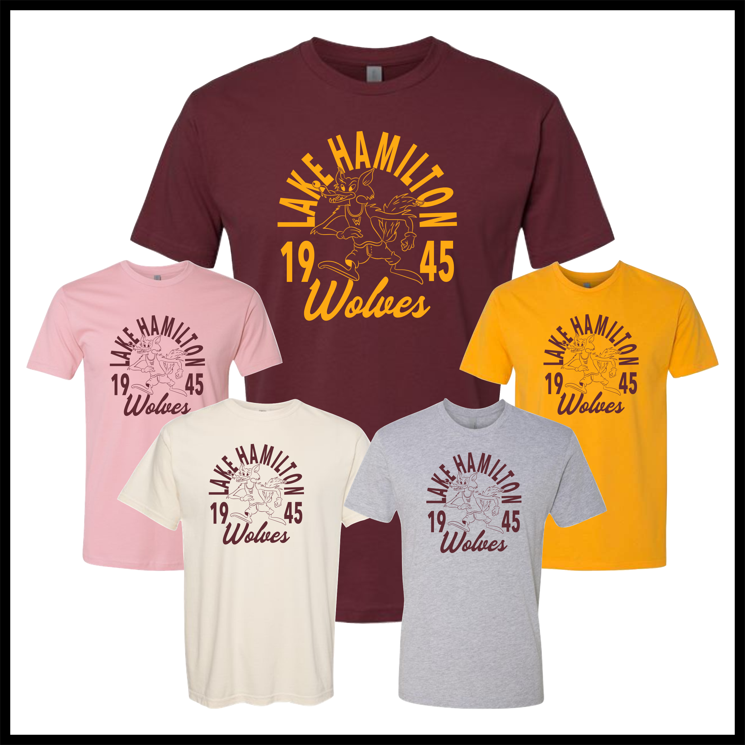 Lake Hamilton Vintage Wolves Short Sleeve Ringspun Cotton T-Shirt