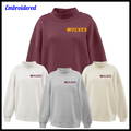 Lake Hamilton Embroidered Wolves Mock Neck Sweatshirt