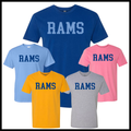 LTBA RAMS Block Text Short Sleeve Cotton Blend T-Shirt