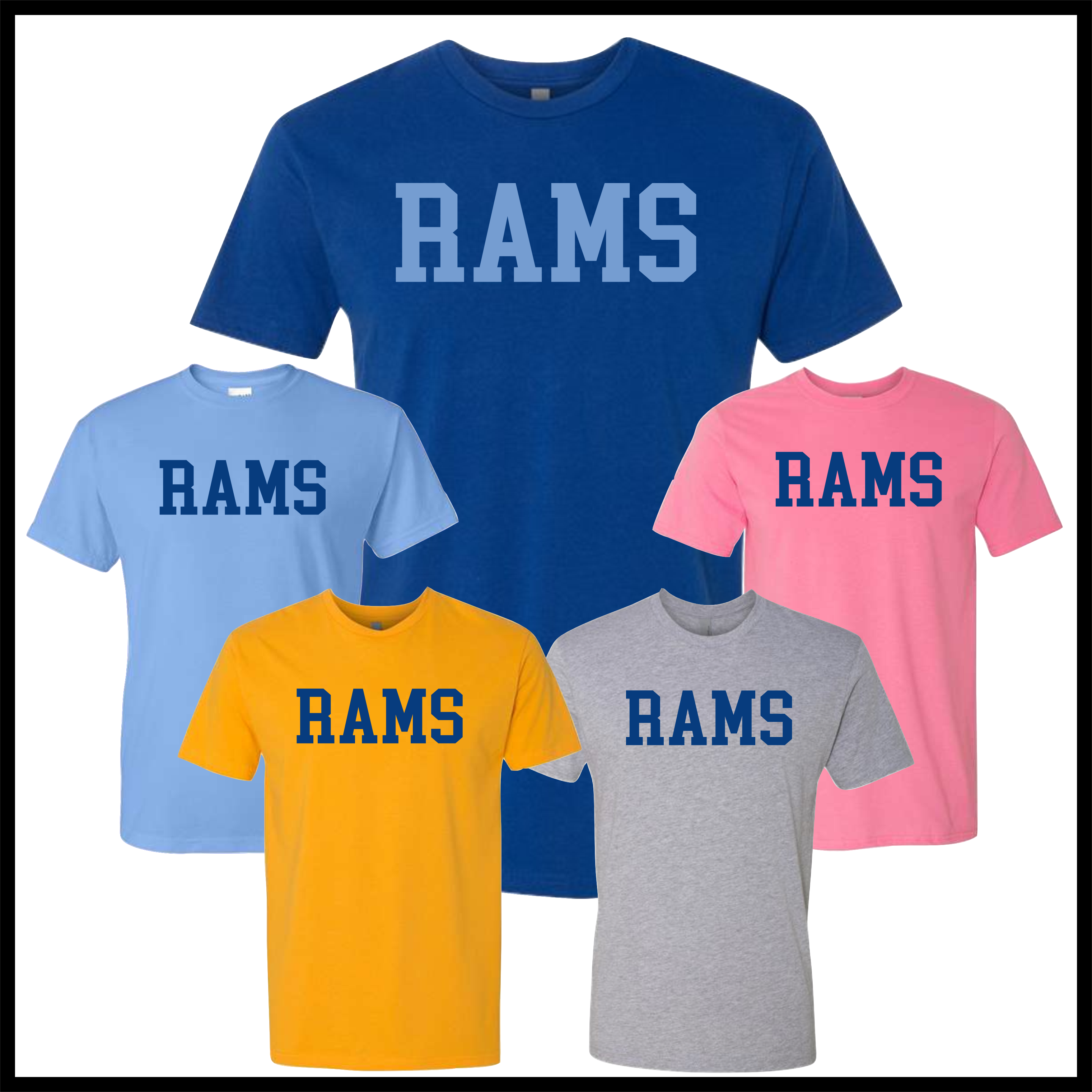 LTBA RAMS Block Text Short Sleeve Cotton Blend T-Shirt