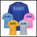 LTBA RAMS Block Text Short Sleeve 100% Poly Wicking T-Shirt